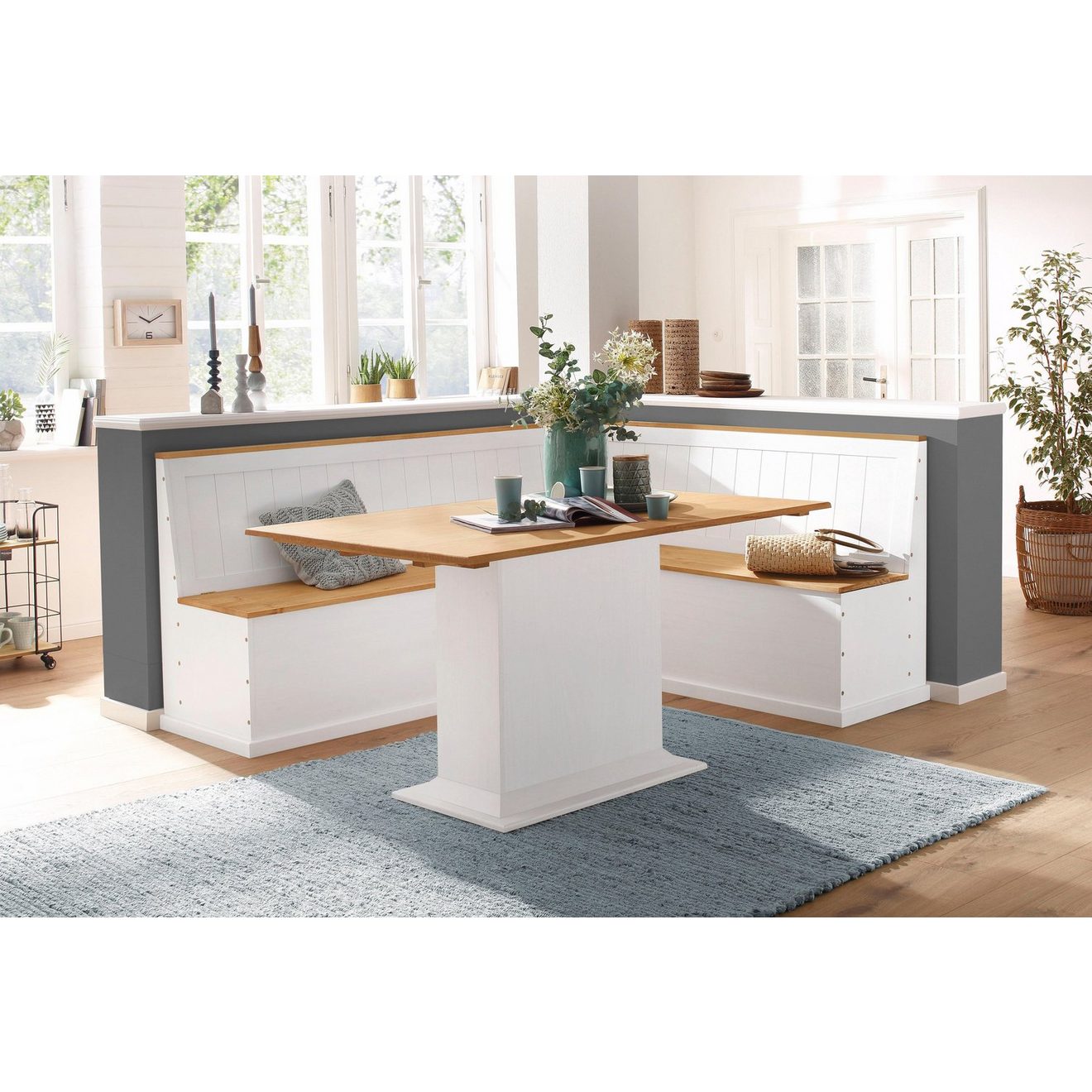 Home affaire Hoekbank Sara, TOPSELLER! van massief grenen in 2 maten, opbergruimtes