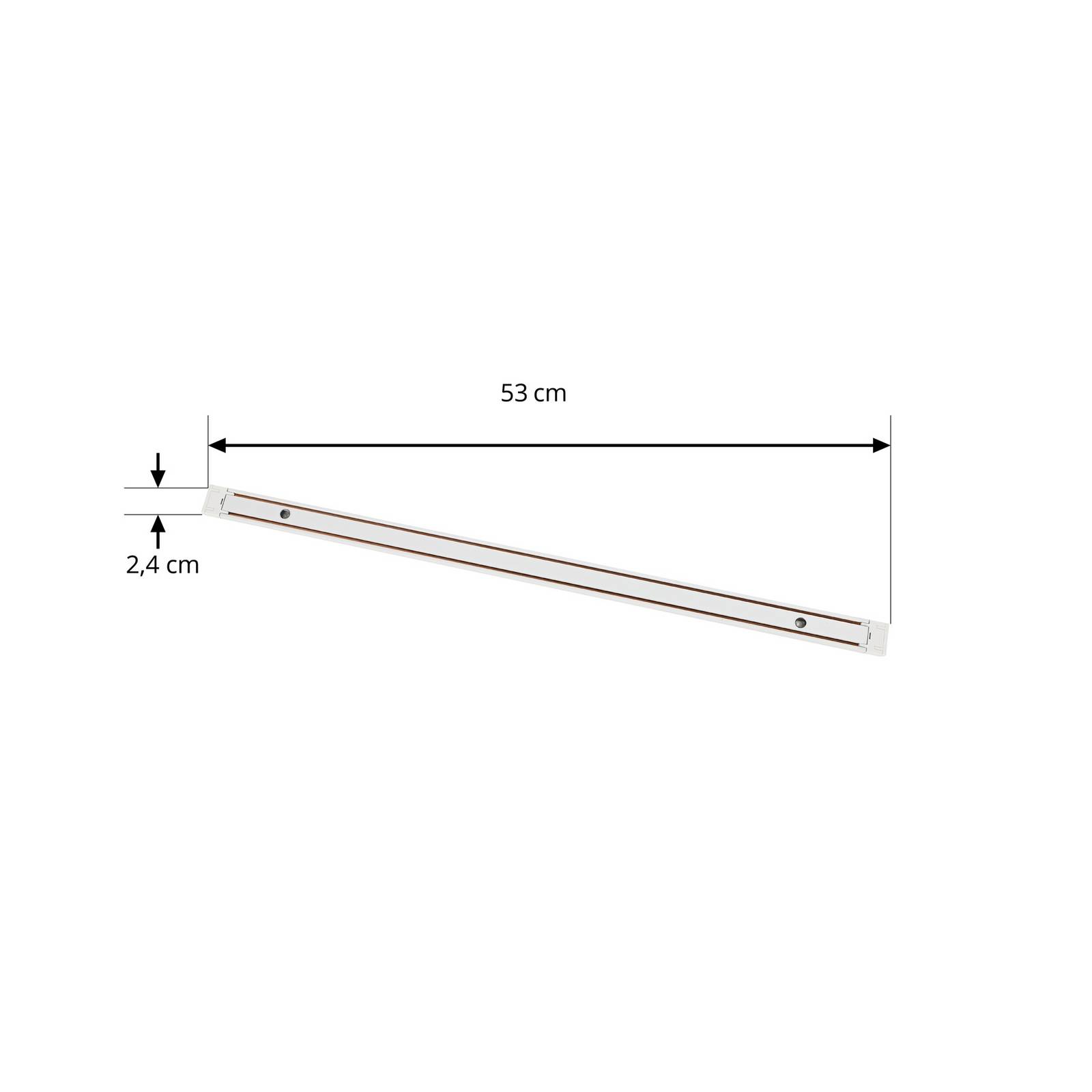 LINDBY stroomrail Lumaro, wit, aluminium, lengte 53 cm