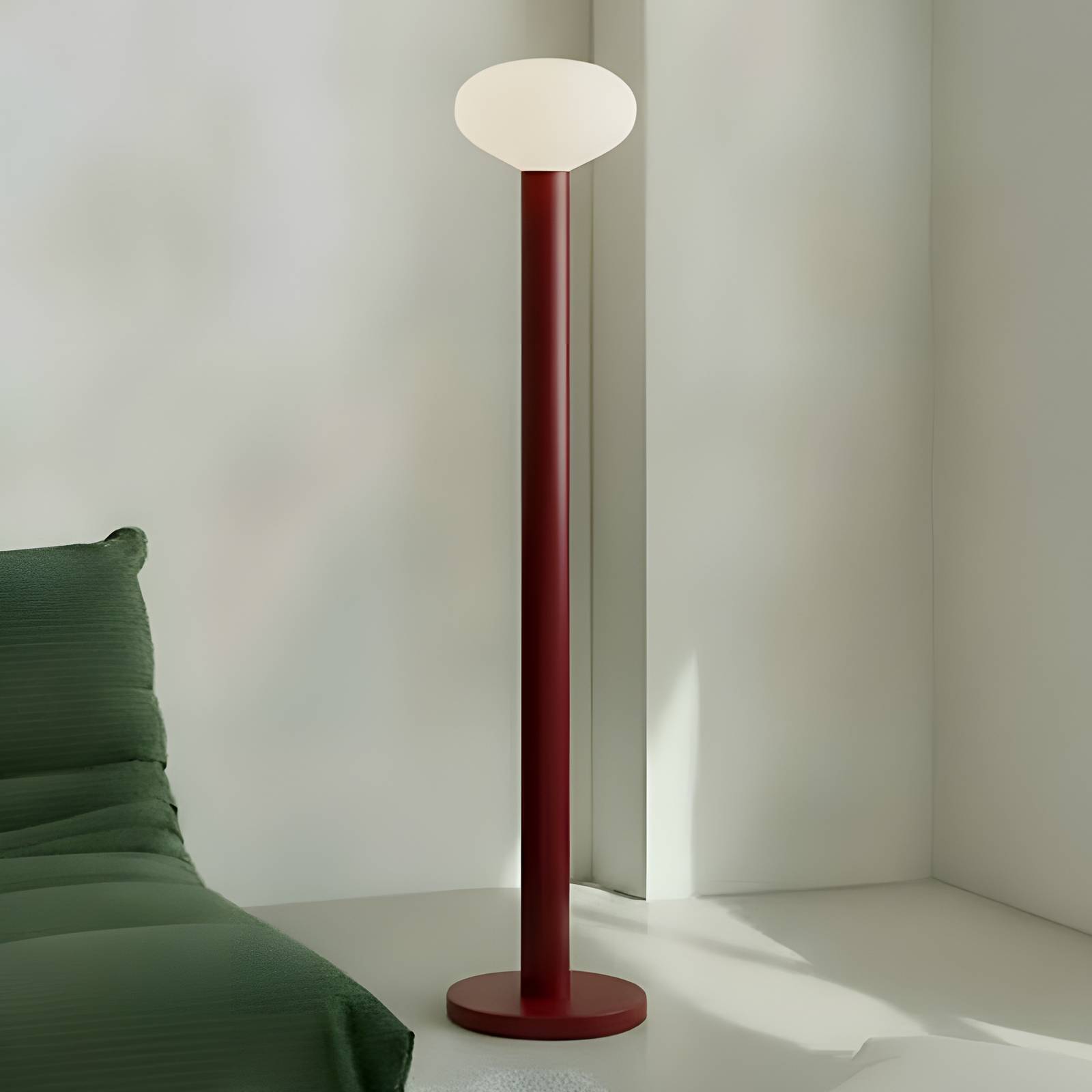 ALDEX Vloerlamp Flo, rood, hoogte 138 cm, 1-lamp, glas