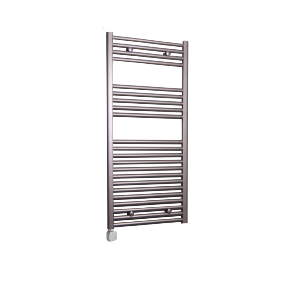 Sanicare Electrische Wifi Radiator  HPW Carini 111,8x45 cm Inox-look Met Thermostaat Zilver Linksonder