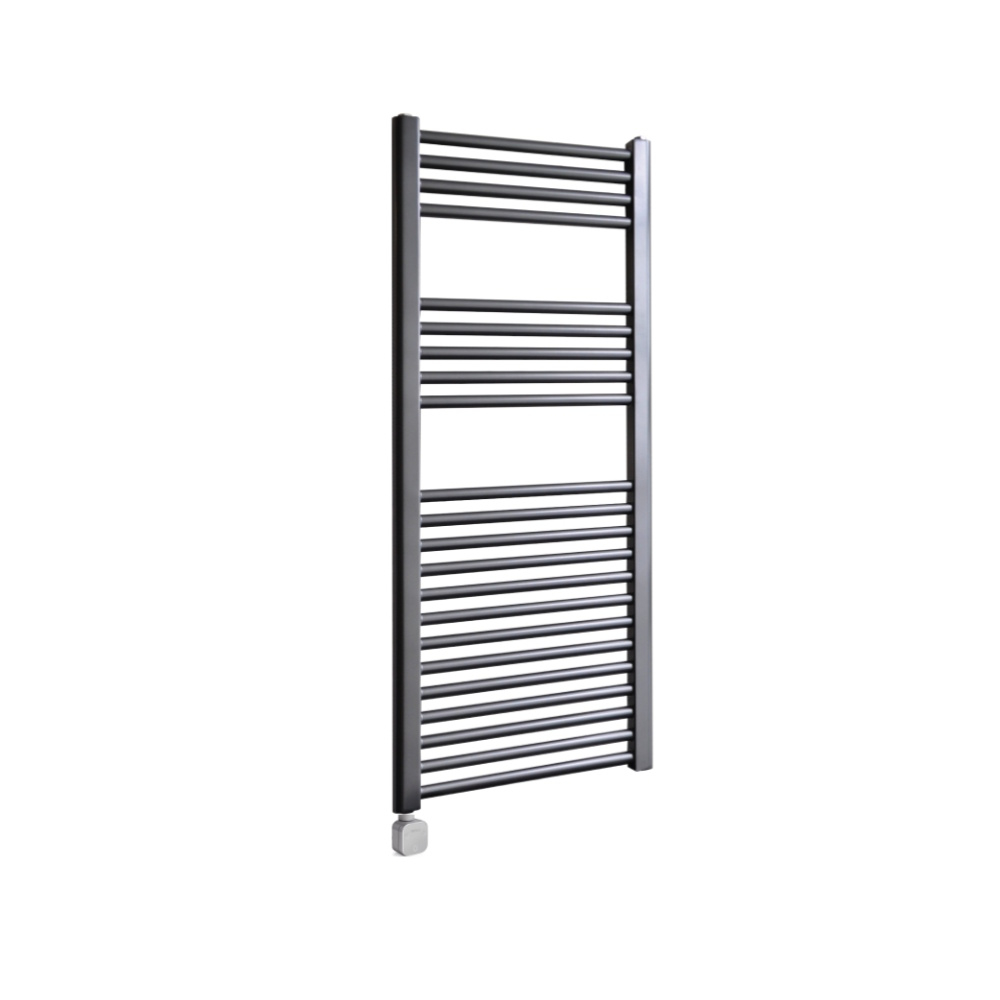 Sanicare Electrische Wifi Radiator  HPW Carini 111,8x60 cm Gunmetal Met Thermostaat Zilver Linksonder