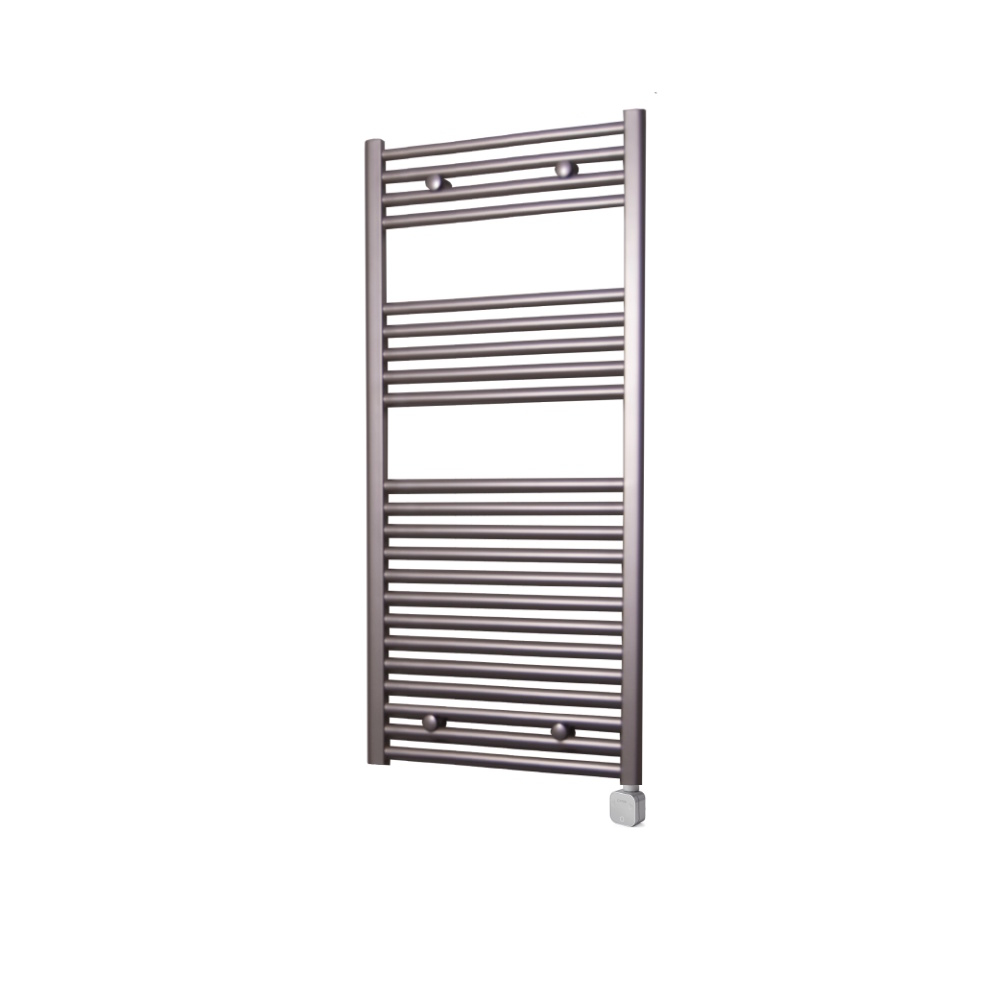 Sanicare Electrische Wifi Radiator  HPW Carini 111,8x60 cm Inox-look Met Thermostaat Zilver Rechtsonder