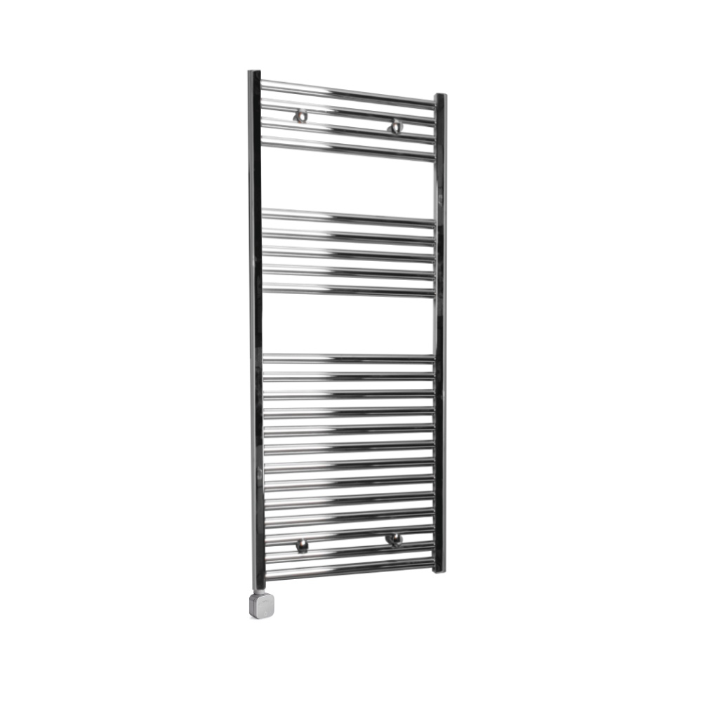 Sanicare Electrische Wifi Radiator  HPW Carini 111,8x45 cm chroom Met Thermostaat Zilver Linksonder