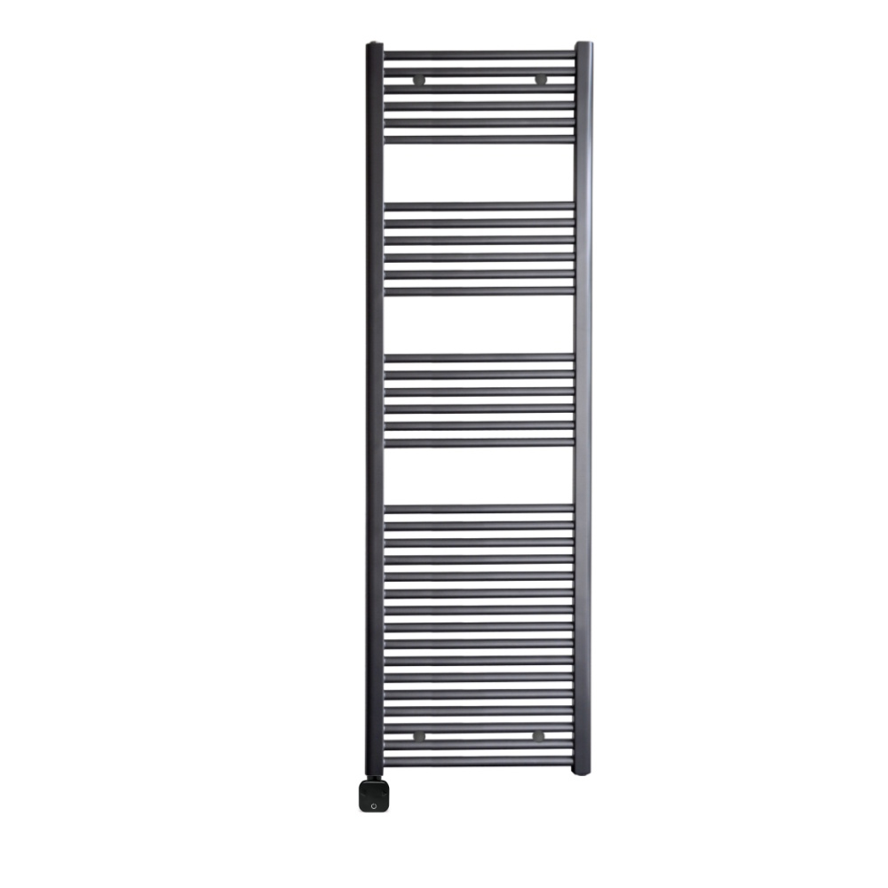 Sanicare Electrische Wifi Radiator  HPW Carini 172x45 cm Gunmetal Met Thermostaat Zwart Linksonder