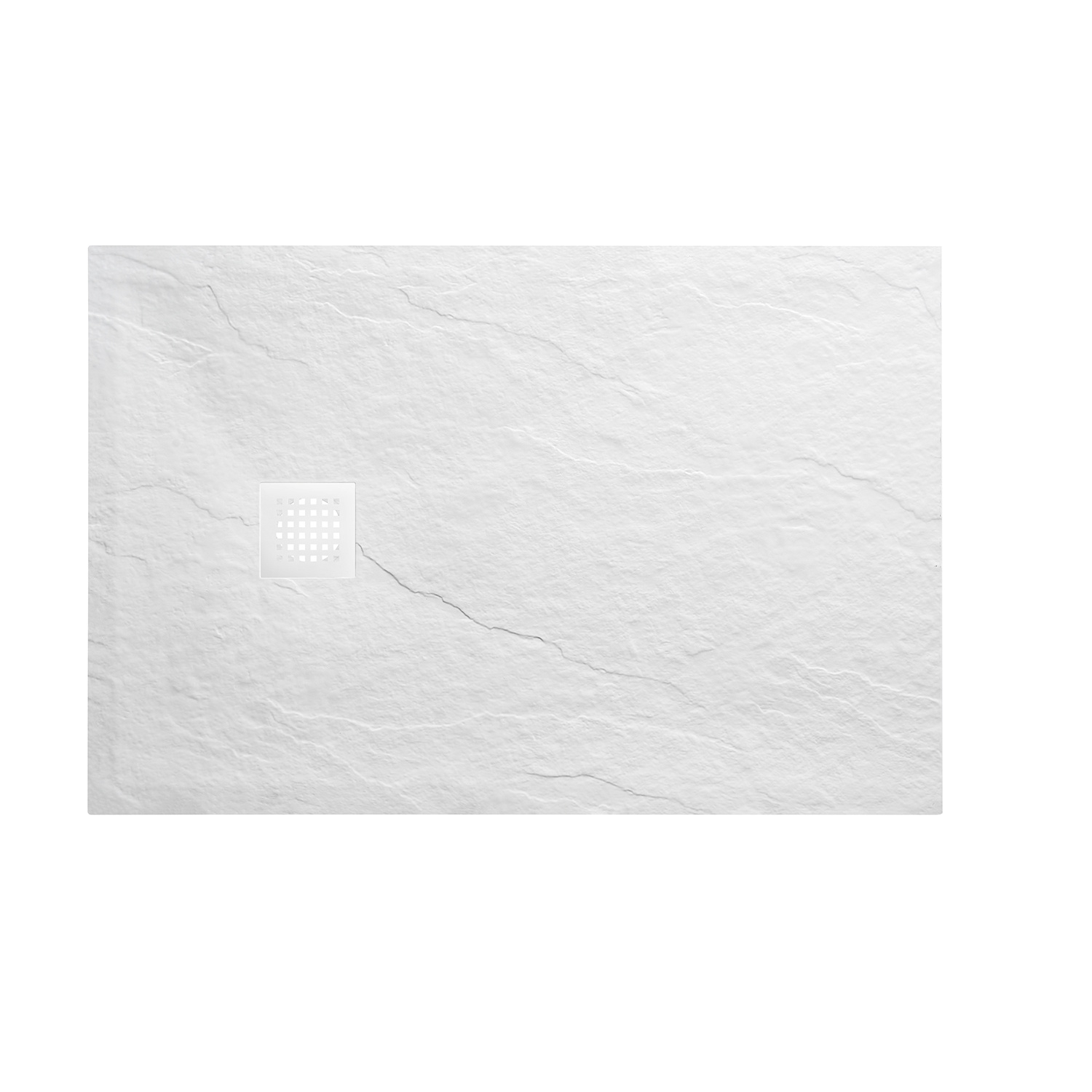 Wiesbaden Douchebak  Stonea Antislip Composiet 80x120x3 cm Inkortbaar Mat Wit