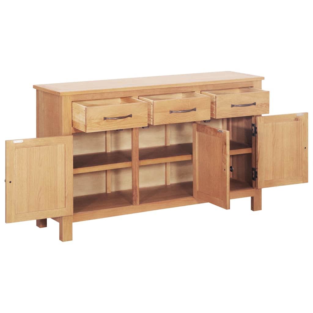 vidaXL Dressoir Bruin 112 x 33.5 x 70 cm Massief eikenhout