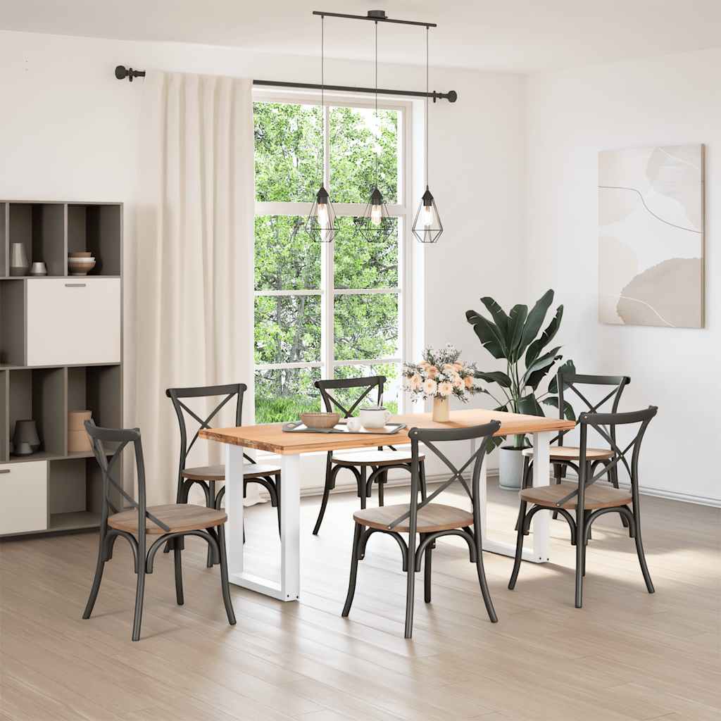 vidaXL Eettafelpoten 2 st U-vormig 60x(72-73) cm staal wit