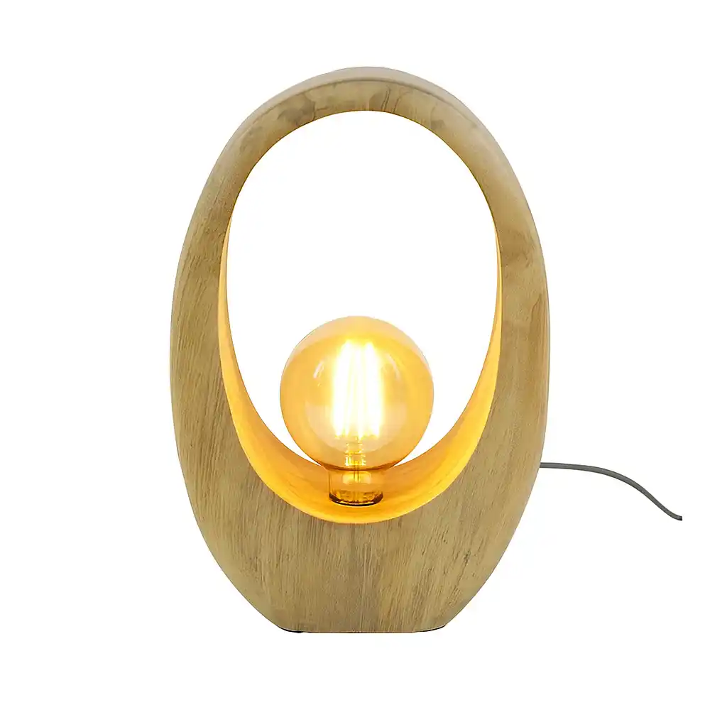 Ylumen Tafellamp Arch Wood H 43 cm beige