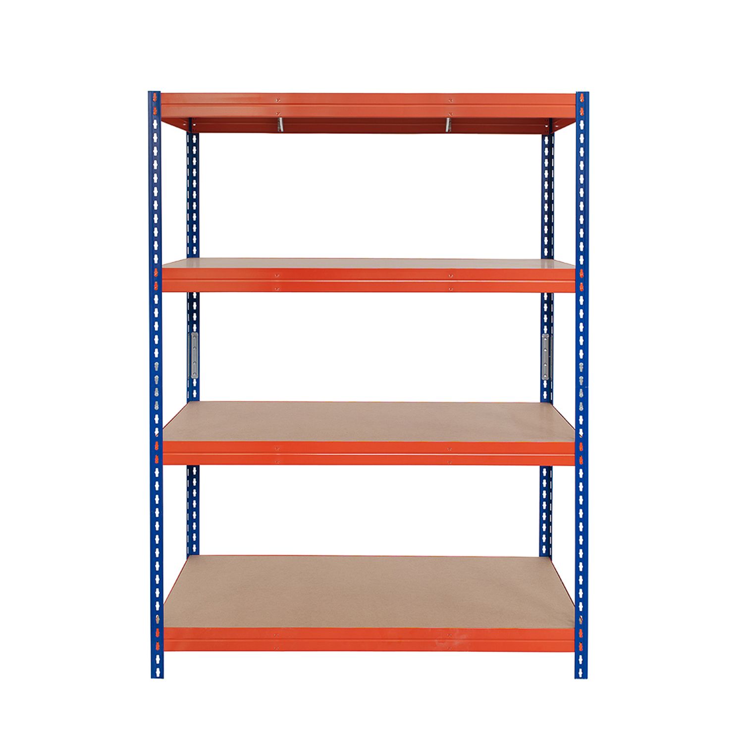 AR Shelving Metalen Legplank Rivet - 4 Planken - Blauw/oranje - 192x100x50cm
