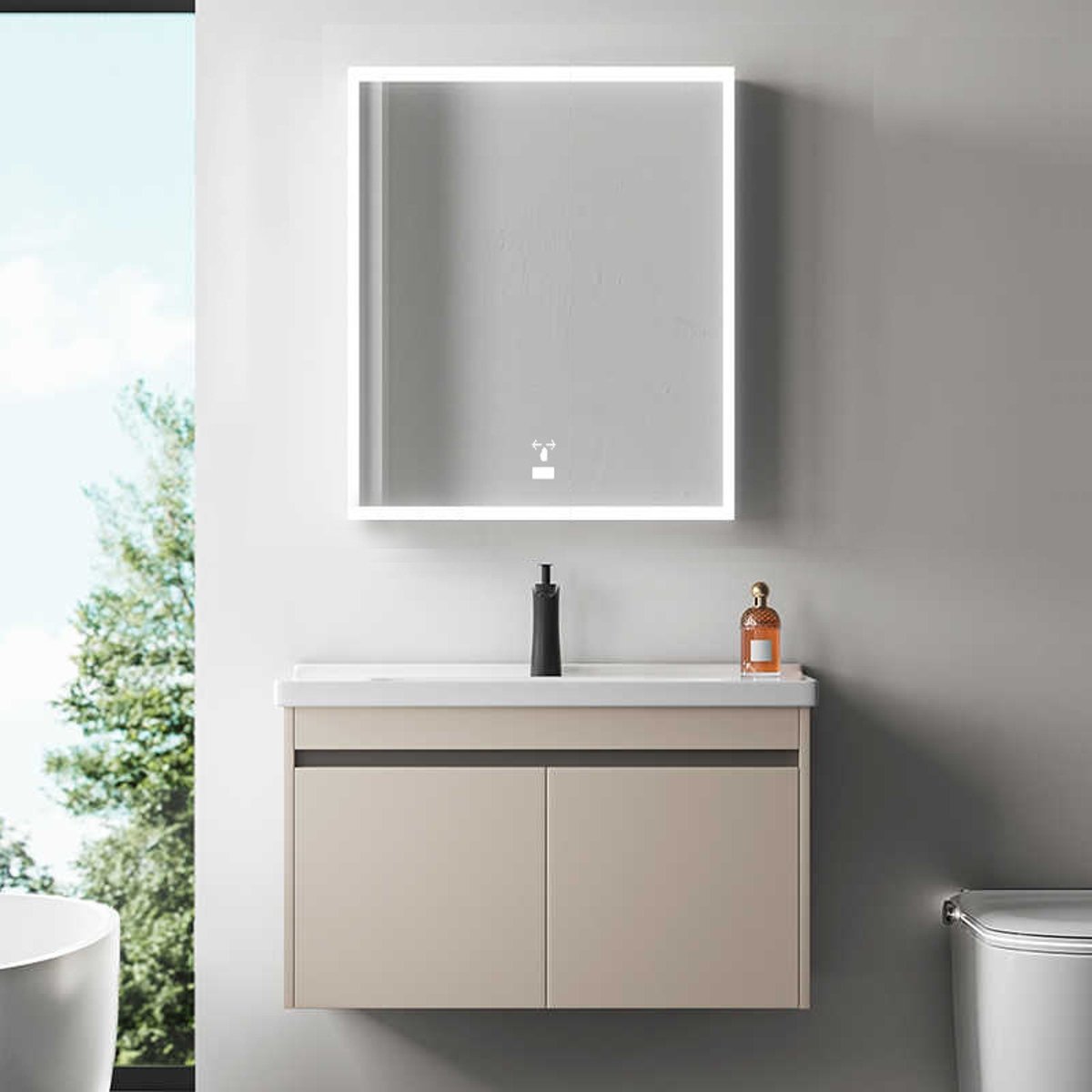 BES LED LED Spiegelkast - Afimera Zeyn 60x70 cm - Dimbaar - Witte Afwerking - IP44 Gecertificeerd