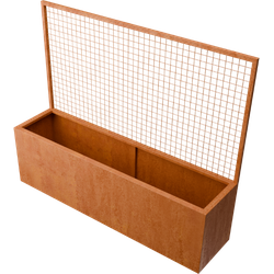 Geroba Verta C3 rechthoekige plantenbak met plantenklimrek 2000x500x1630mm - Cortenstaal