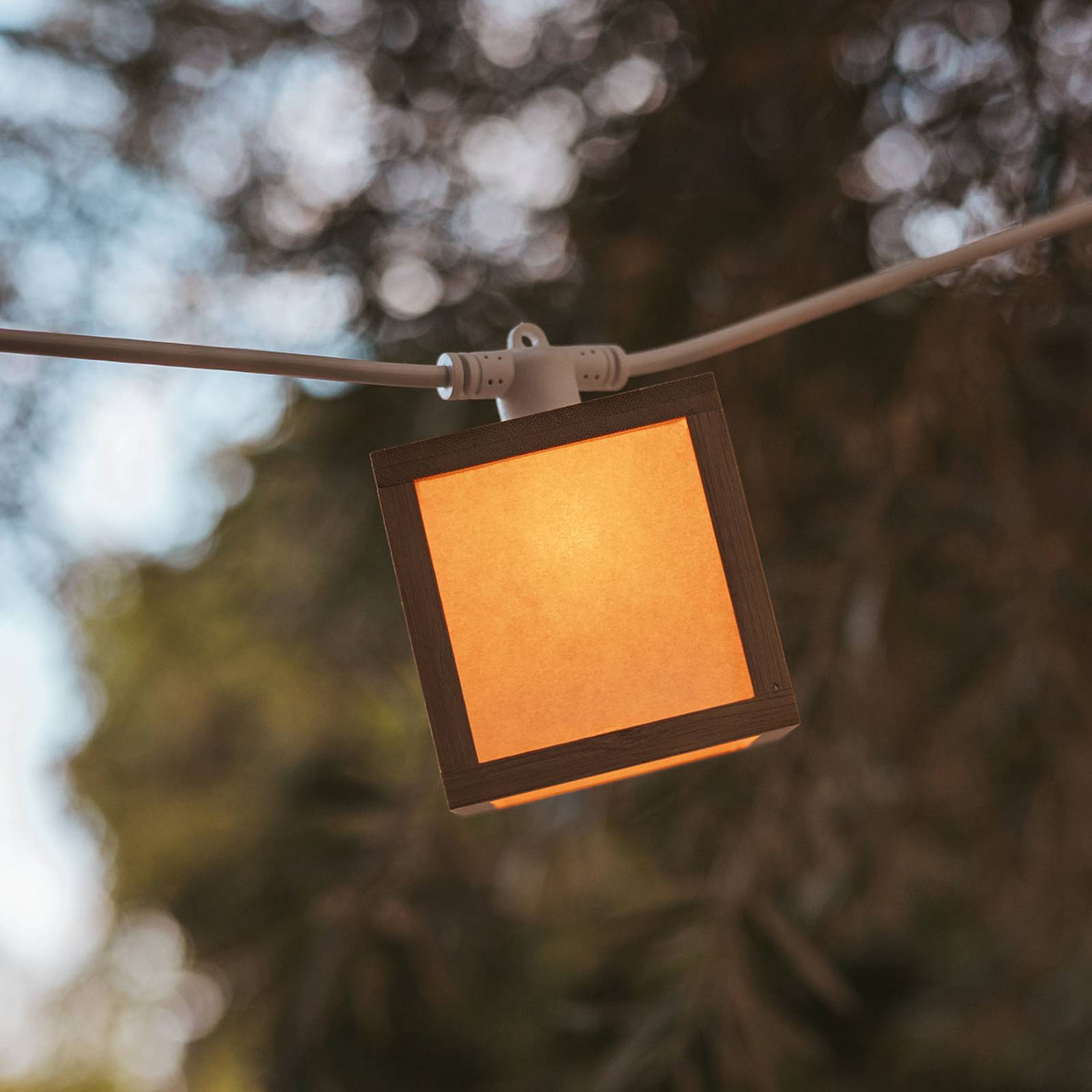 Newgarden LED-zonnelichtketting Vega, bamboe, IP44