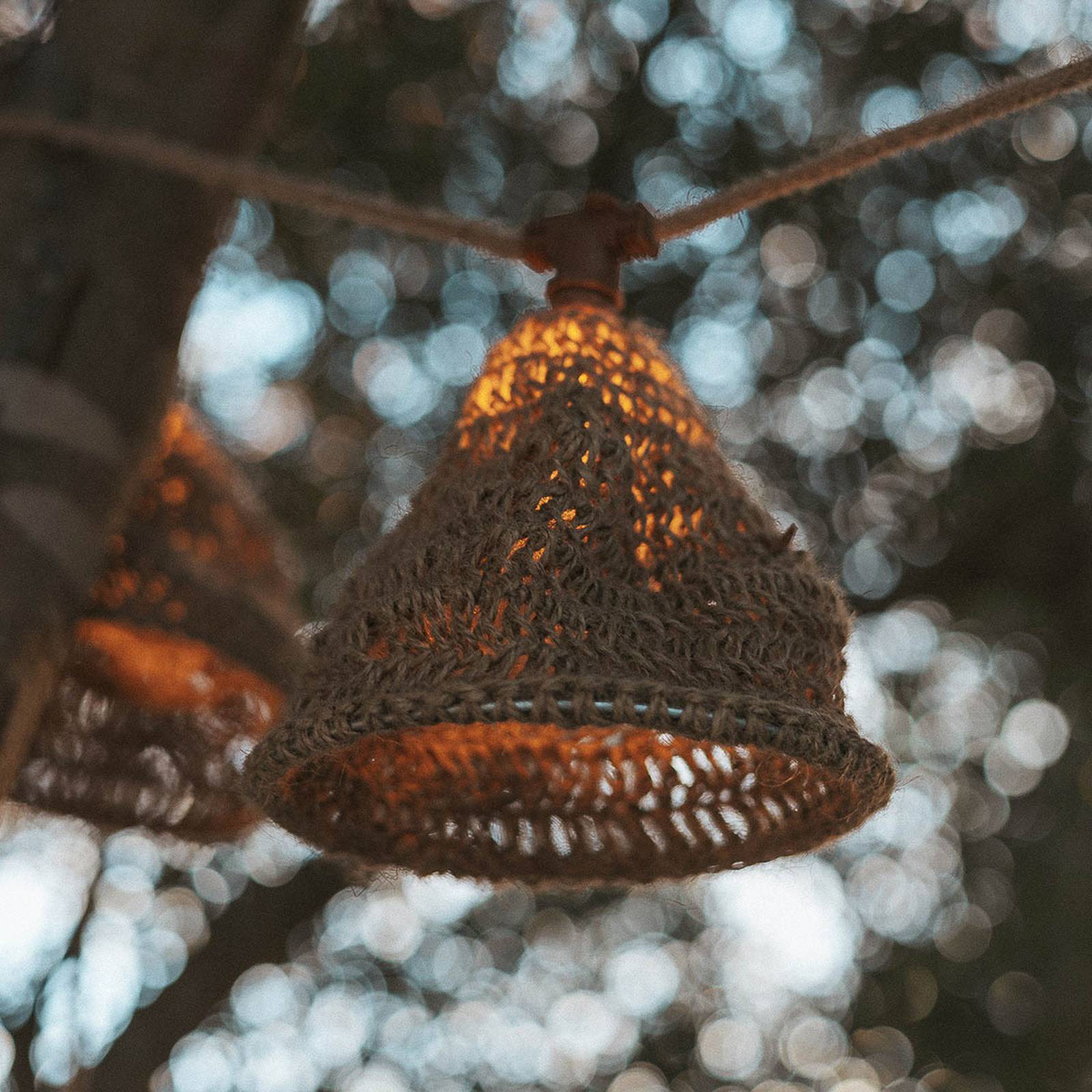 Newgarden LED-zonnelichtketting Maro, houtkleurig, jute IP44