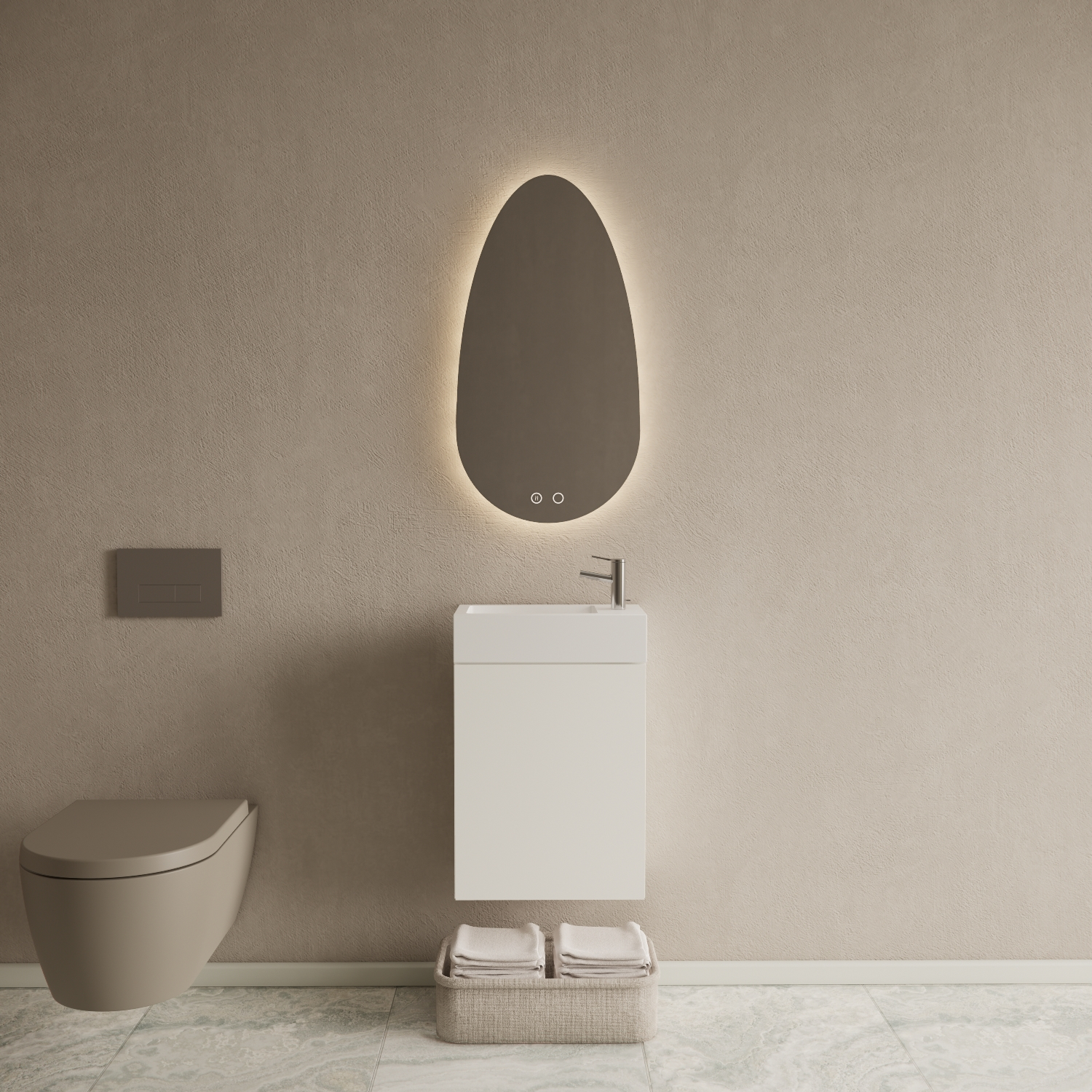 Gliss Design Toiletmeubel Set  Riga Mat Wit Fontein Glans Wit