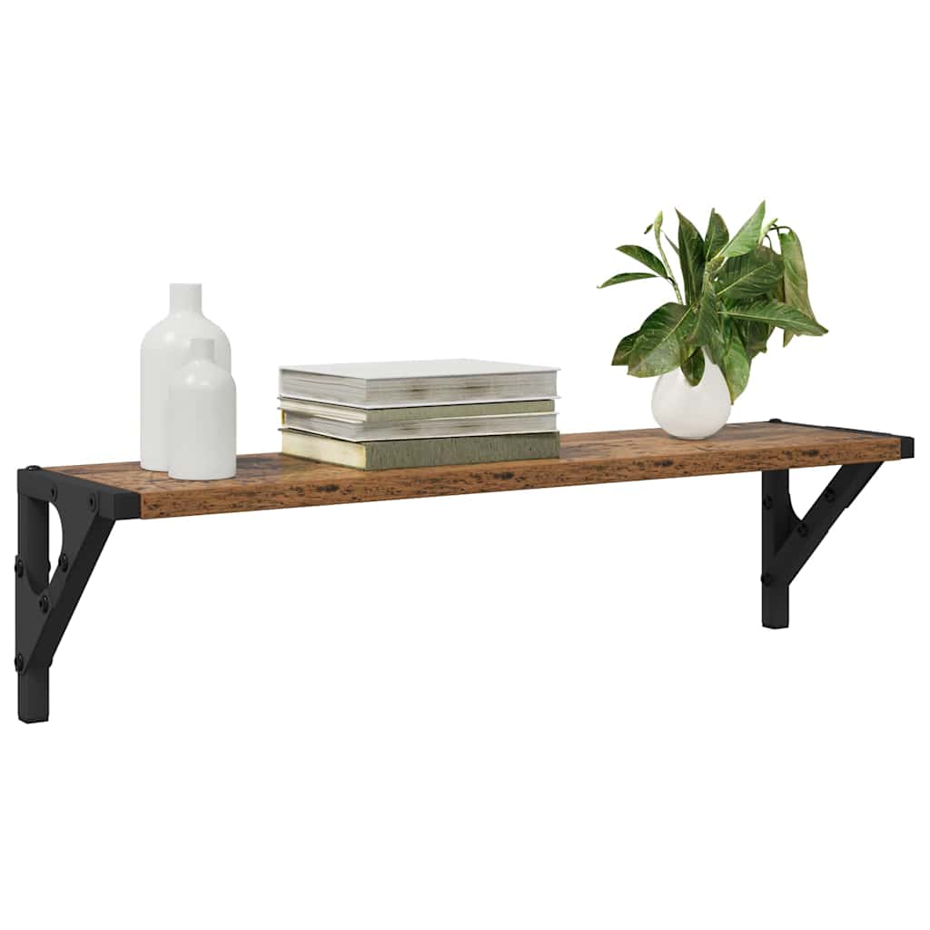 vidaXL Wandplanken 2 pcs Oud Hout 60 x 15 x 15,5 cm Bewerkt hout