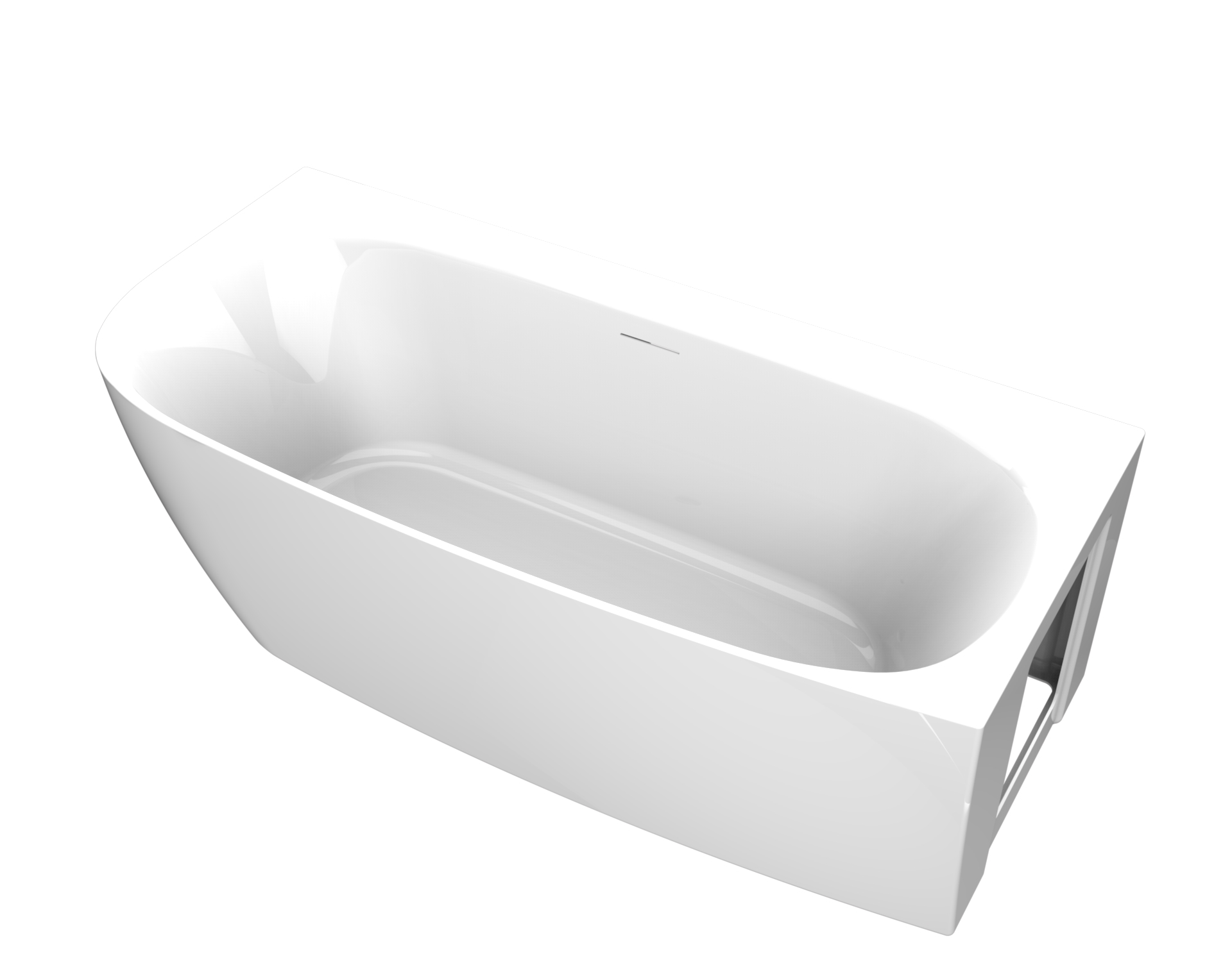 Arcqua Ligbad  Tira Back To Wall 170x80x58 Acryl Glans Wit Rechts