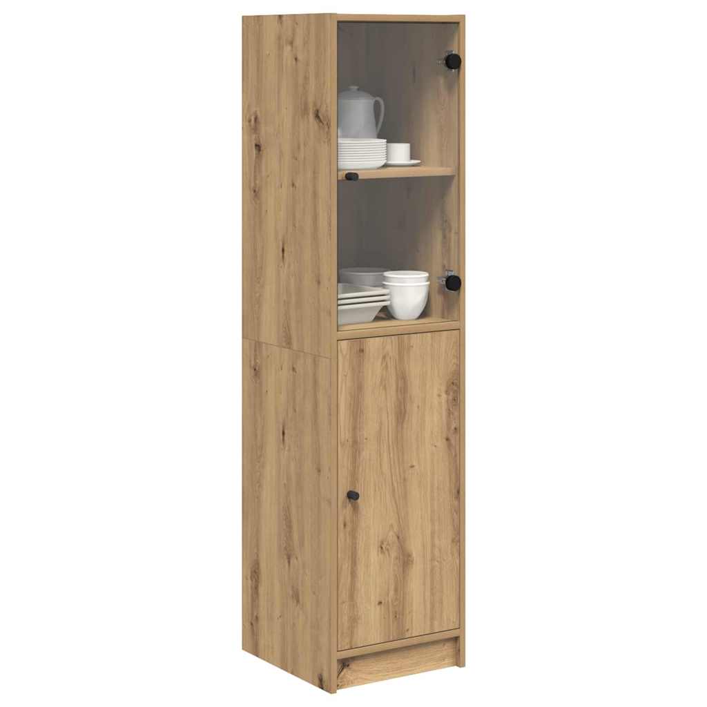 vidaXL Highboard Artisan Eiken 35 x 37 x 142 cm Bewerkt hout