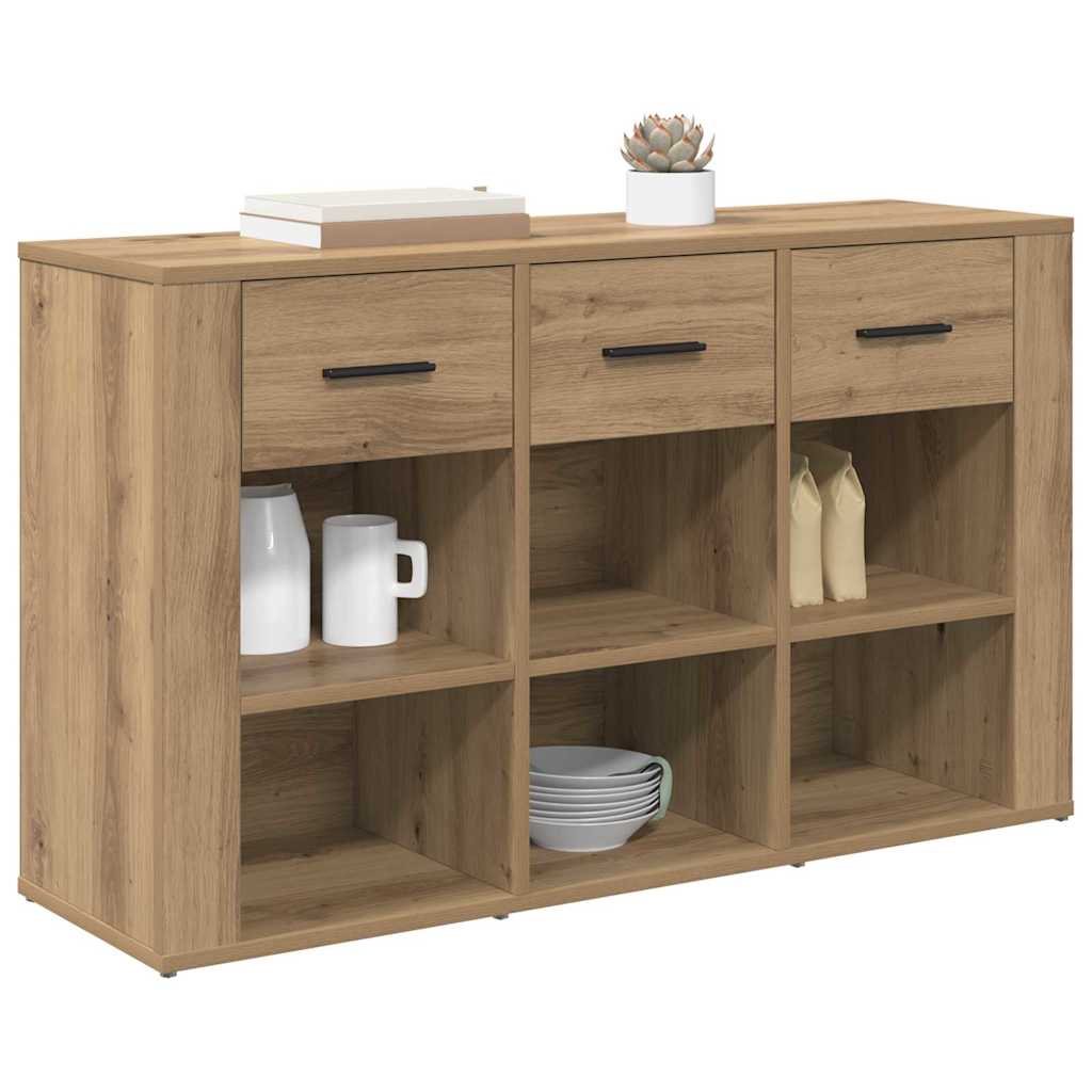 vidaXL Dressoir met lade Artisan Eiken 100 x 30 x 59,5 cm Bewerkt hout