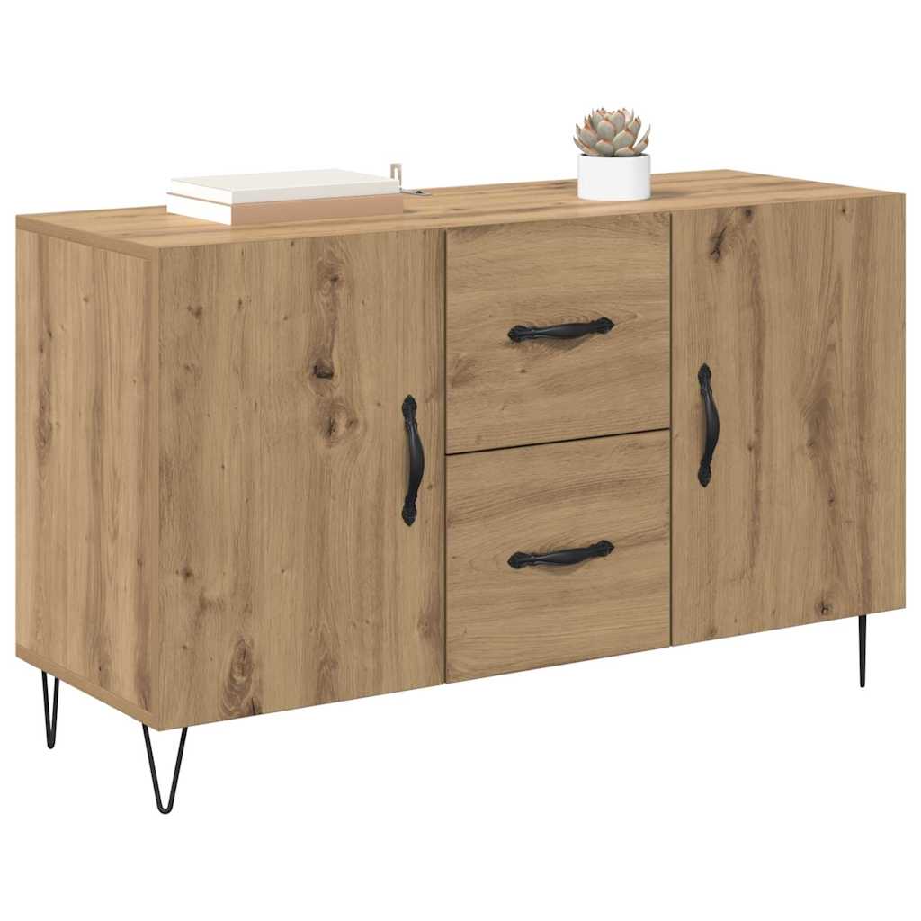 vidaXL Dressoir met lade Artisan Eiken 100 x 36 x 60 cm Bewerkt hout