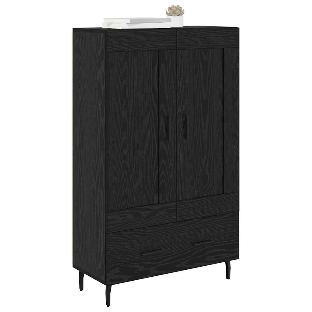 vidaXL Highboard met lade Zwart Eiken 69,5 x 31 x 115 cm Bewerkt hout