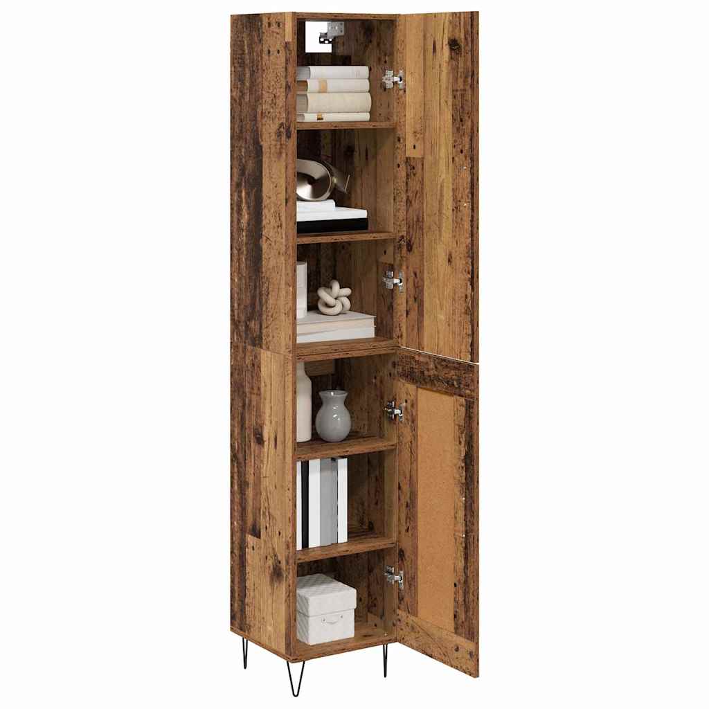 vidaXL Highboard Oud hout 69,5 x 34 x 180 cm Bewerkt hout