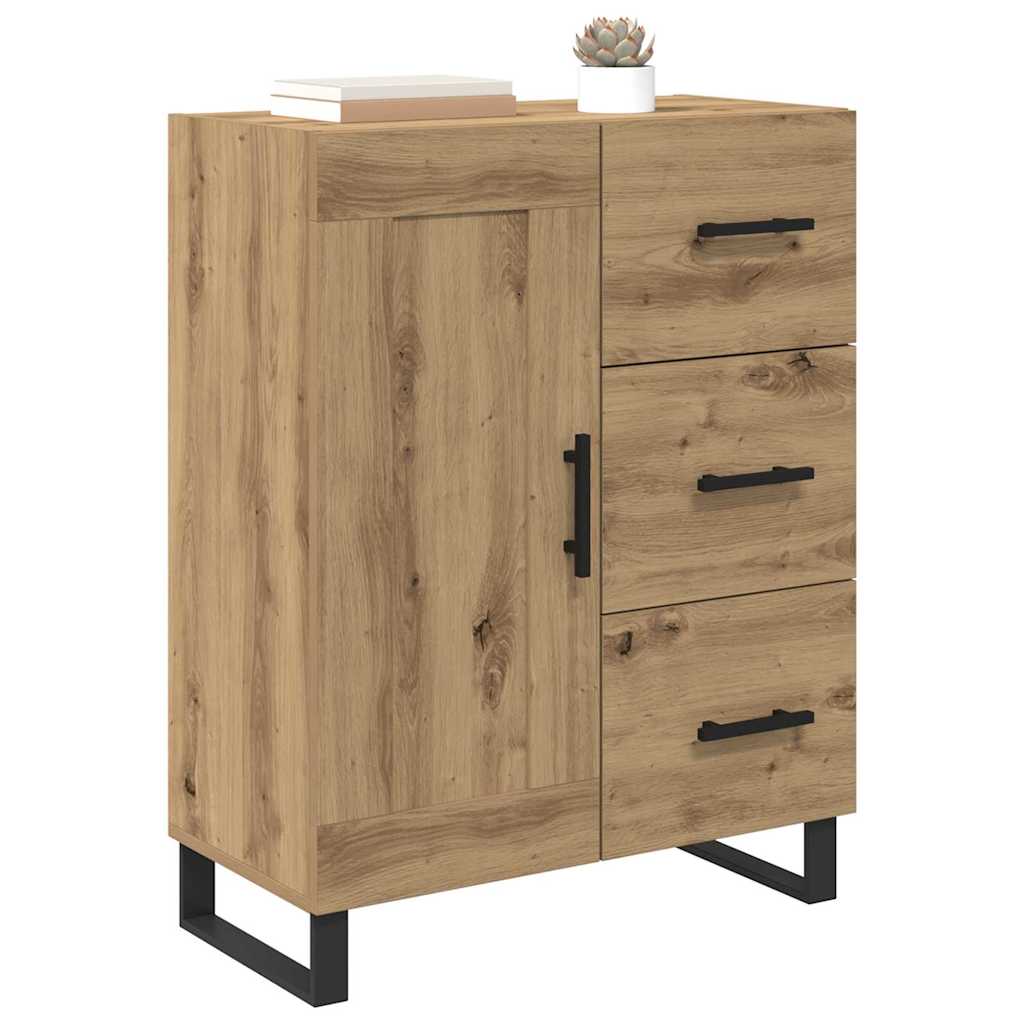 vidaXL Dressoir met lade Artisan Eiken 69,5 x 34 x 90 cm