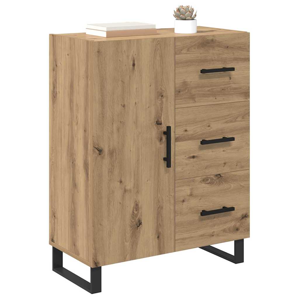 vidaXL Dressoir met lade Artisan Eiken 69,5 x 34 x 90 cm