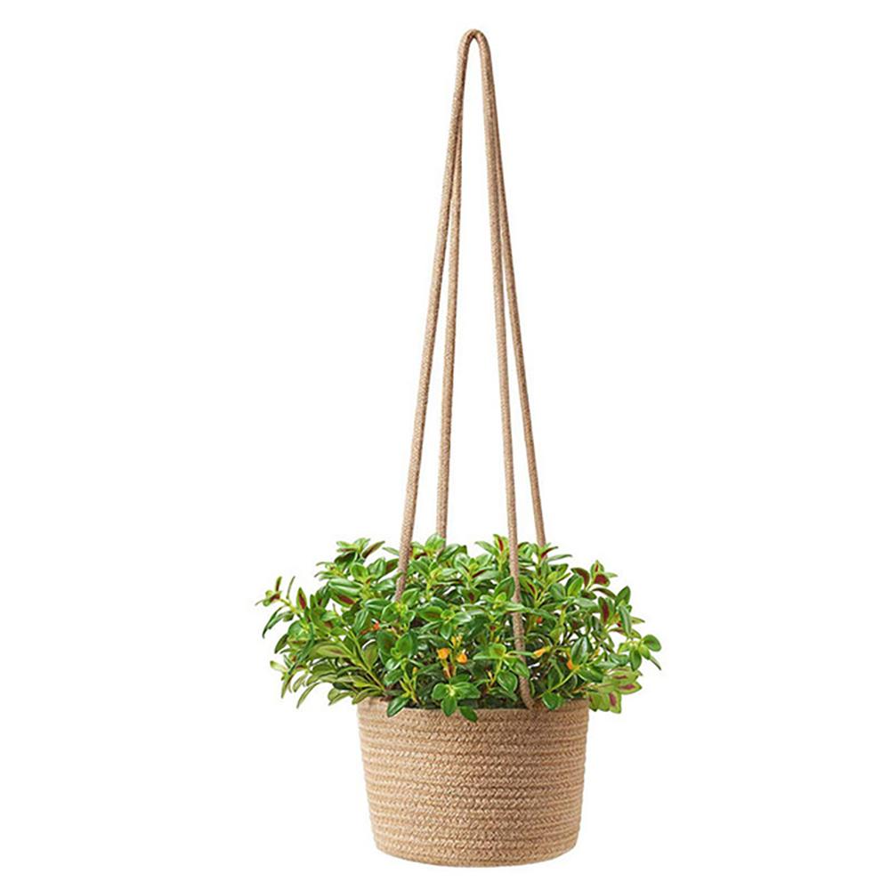 Honor Electronics Hangende Hennep Touw Plantenbak Hangmand Binnen Geweven Plantenmand