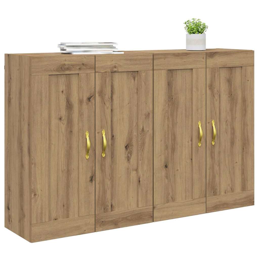 vidaXL Wandkasten 2 pcs Artisan Eiken 69,5 x 34 x 90 cm Bewerkt hout