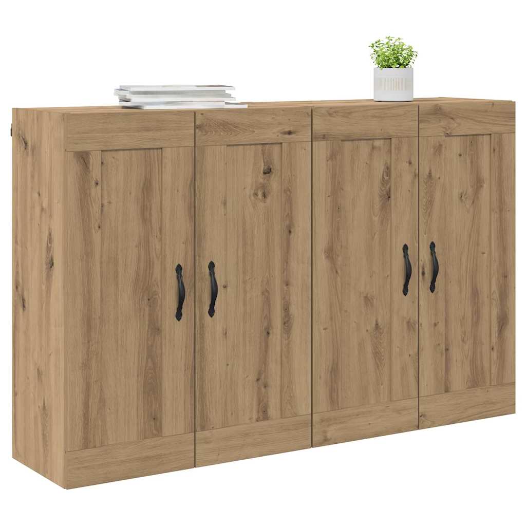 vidaXL Wandkasten 2 pcs Artisan Eiken 69,5 x 34 x 90 cm Bewerkt hout