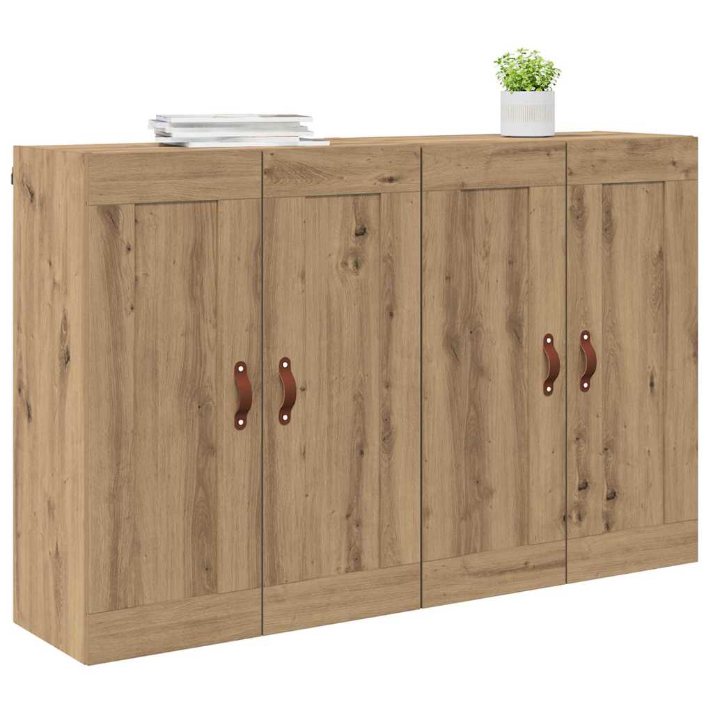 vidaXL Wandkasten 2 pcs Artisan Eiken 69,5 x 34 x 90 cm Bewerkt hout