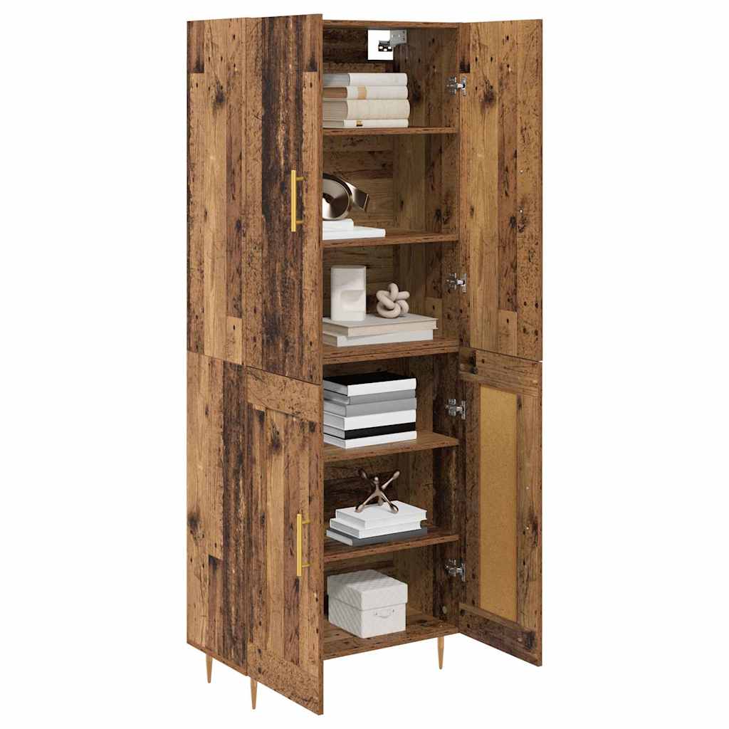 vidaXL Highboard Oud Hout 69,5 x 34 x 180 cm Bewerkt hout