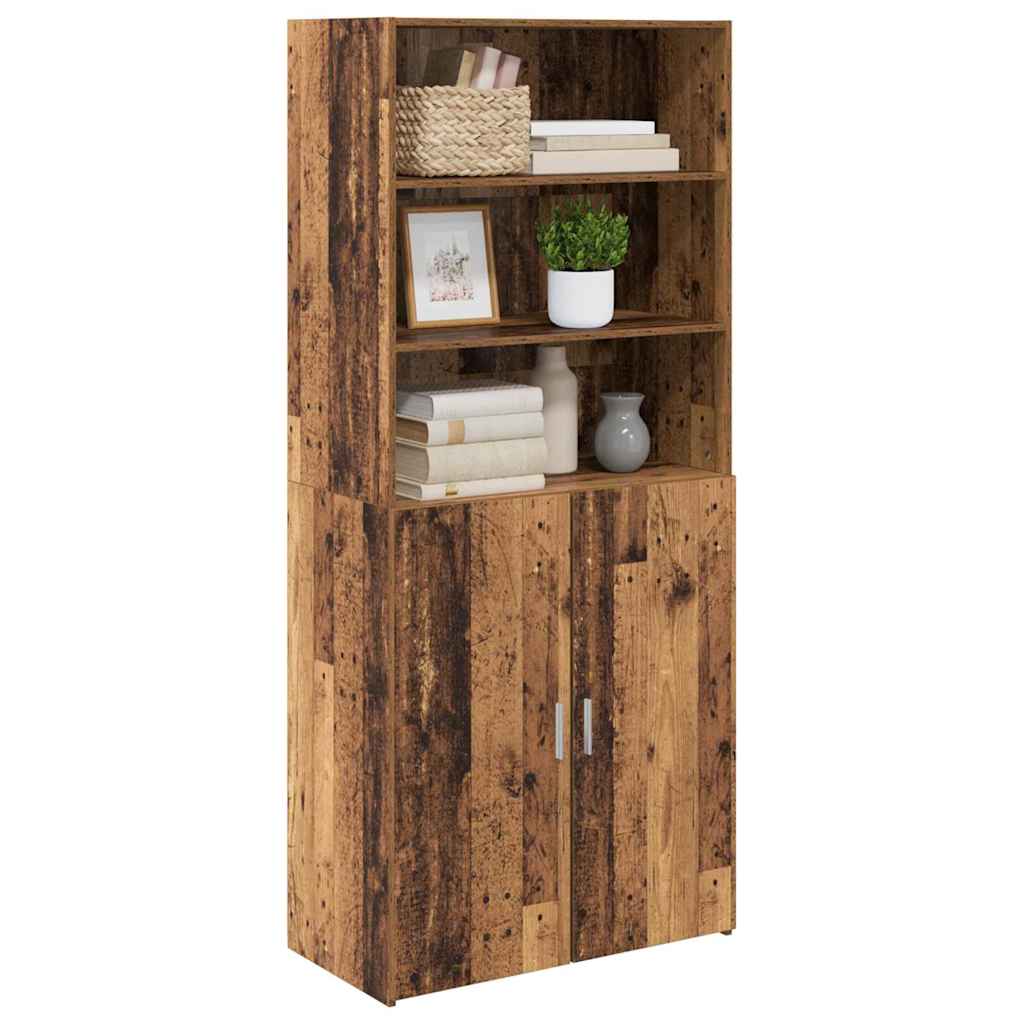 vidaXL Highboard Oud Hout 80 x 42,5 x 185 cm Bewerkt hout