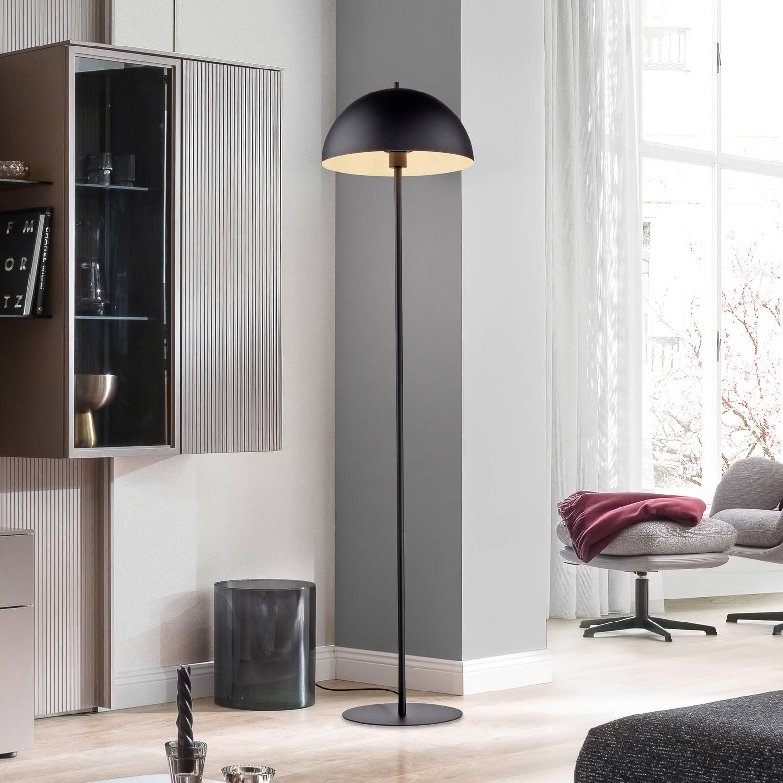 Schöner Wohnen vloerlamp Ali, zwart, ijzer, E27