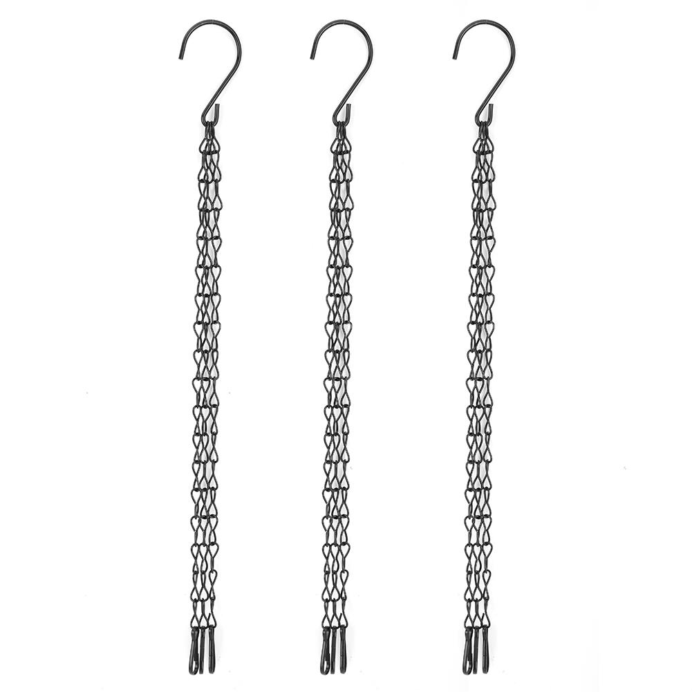 CosyHome 3 stuks Tuinplantenbak Bloempot Mand Vervanging IJzeren Hangketting haken Set