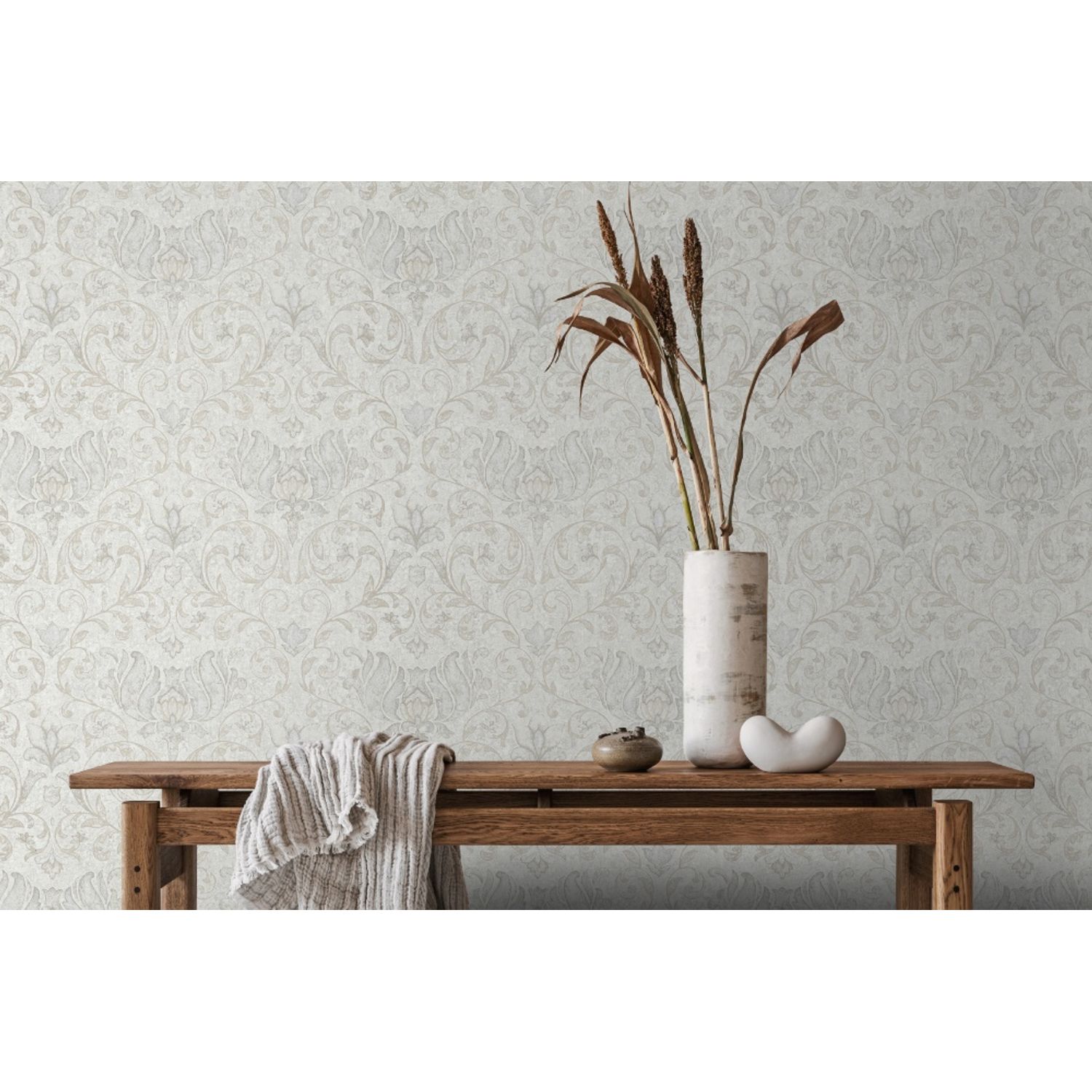 Praxis Vliesbehang City Romance 35148 - Crèmewit - Lichtgrijs - 10,05 M X 53 Cm