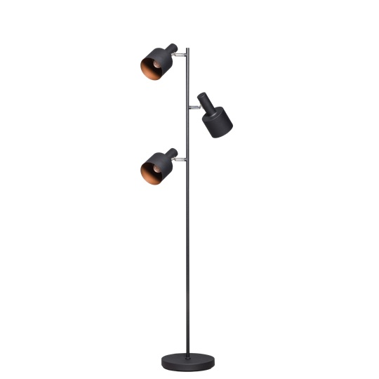 Sfeerlampen Sledge zwart 3 lichts vloerlamp