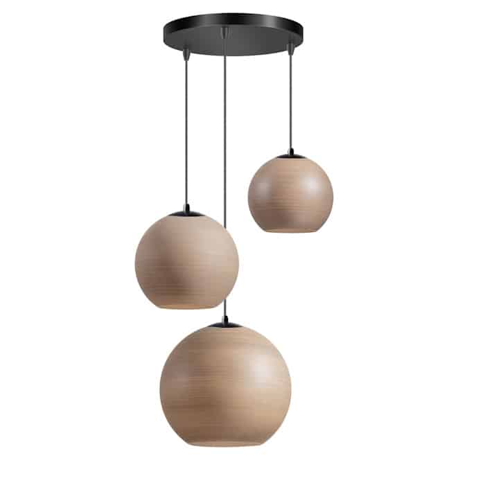 ETH Hanglamp Orb Saturn Taupe/Grijs 3 lichts