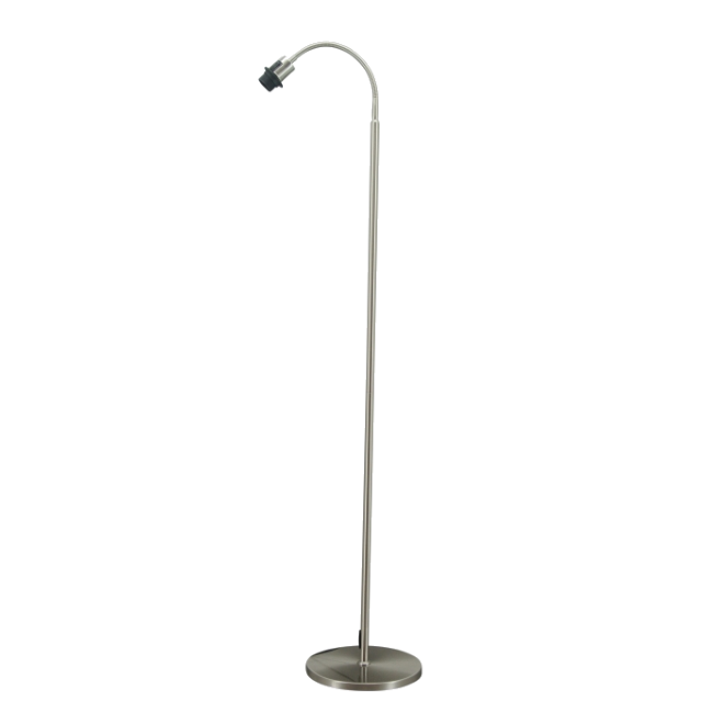 Sfeerlampen Flexi 1 lichts nickel vloerlamp