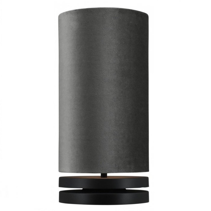 Toplicht Livio zwart tafellamp 45cm + kap antraciet