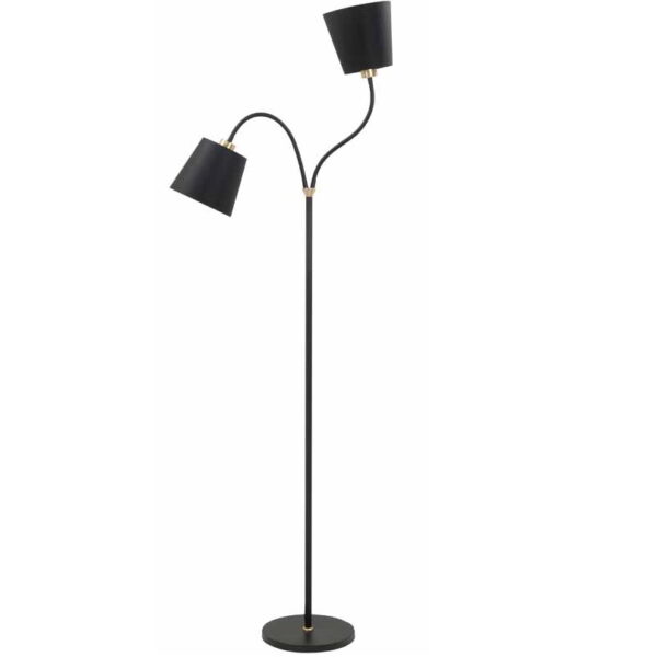 Sfeerlampen Vloerlamp Texas zwart-koper 2 lichts