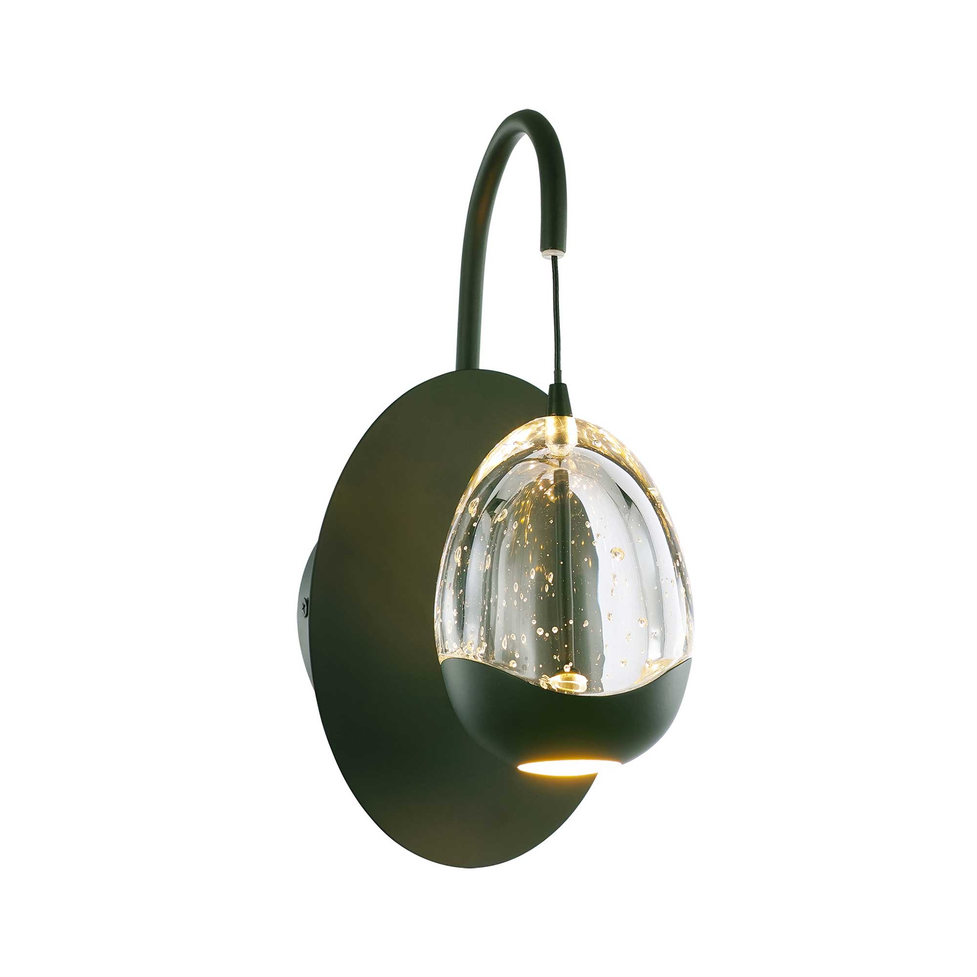 Highlight Egg glas zwarte wandlamp
