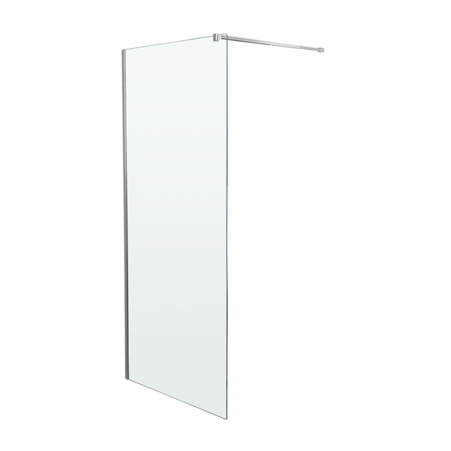 Wiesbaden Slim inloopdouche met RVS profiel en stabilisatiestang 90x200cm 8mm helder glas sw203908/sw203912