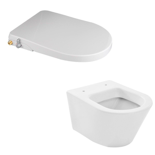 Wiesbaden Vesta met Flush luxe douche-wc zitting stroomloos wit sw96080/sw102848