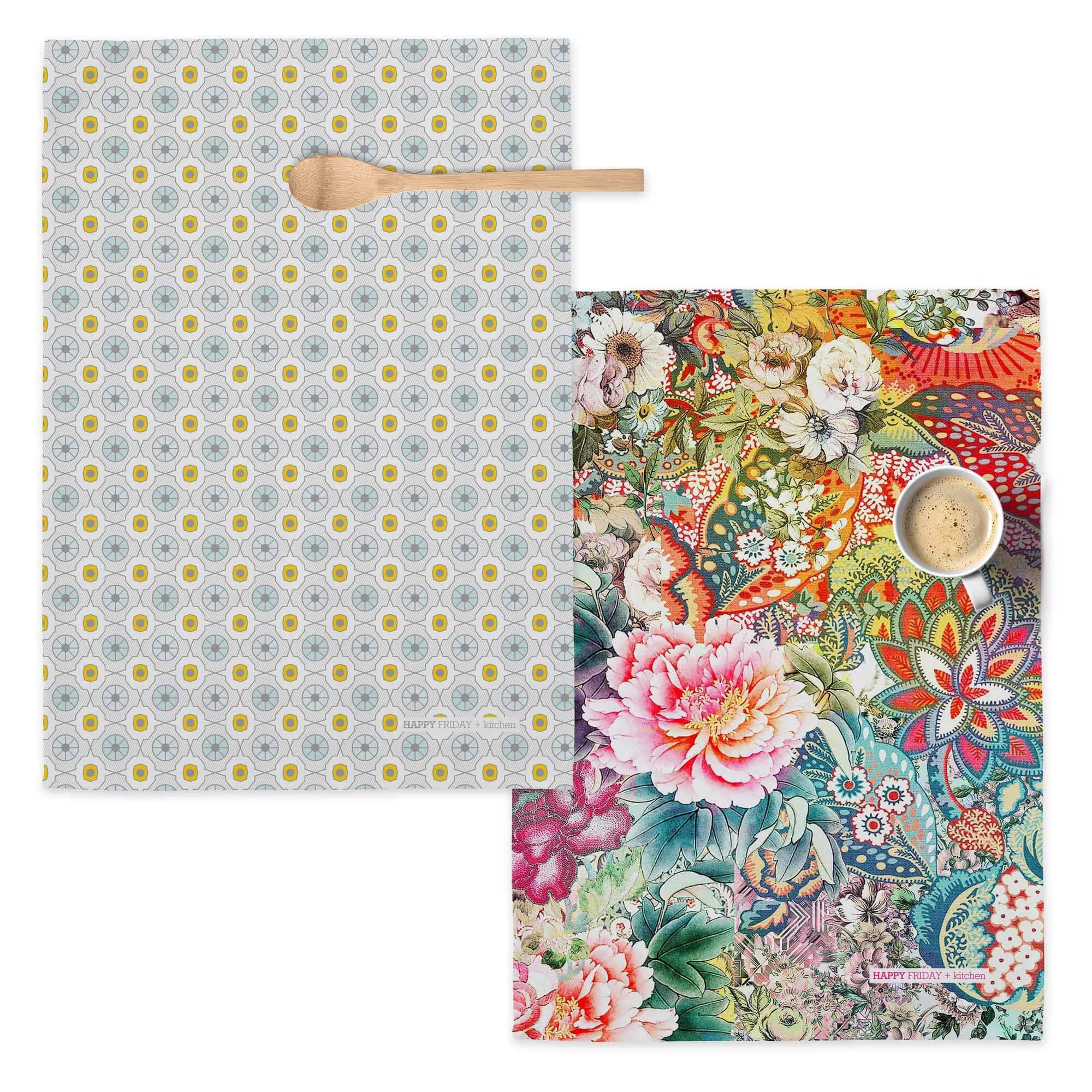 Happy Friday Set van 2 theedoeken Boho Chic | 