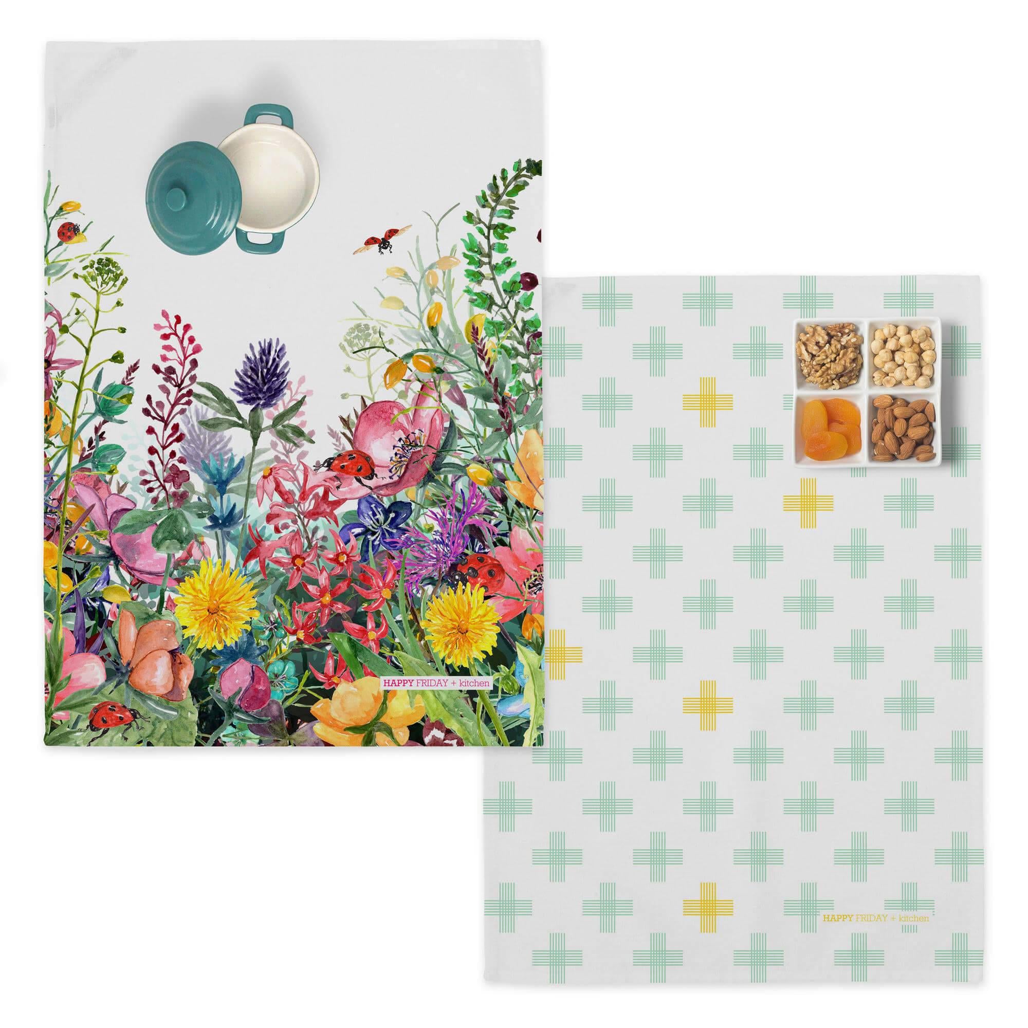 Happy Friday Set van 2 theedoeken Flower Bush | 