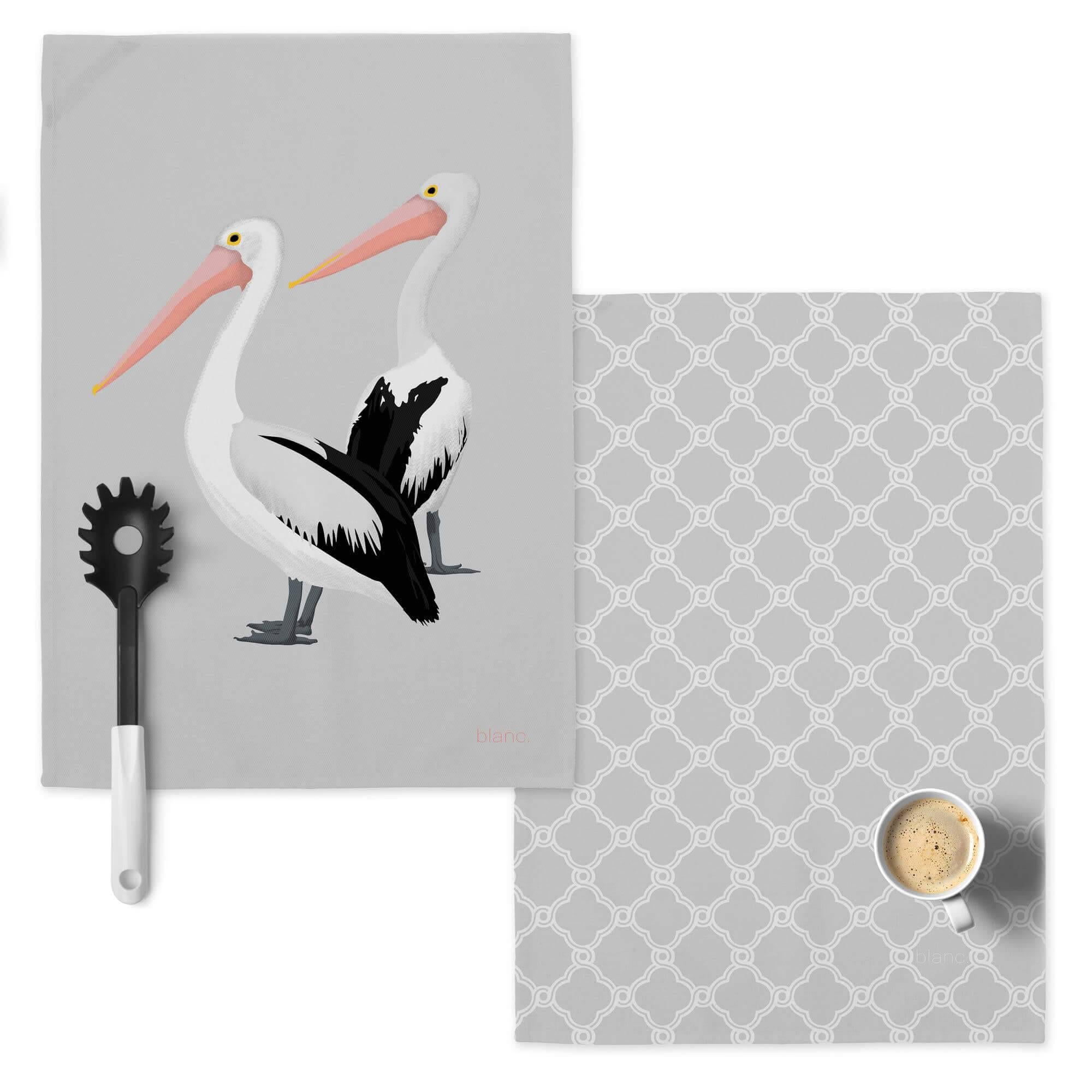 Blanc Set van 2 theedoeken Pelican | 