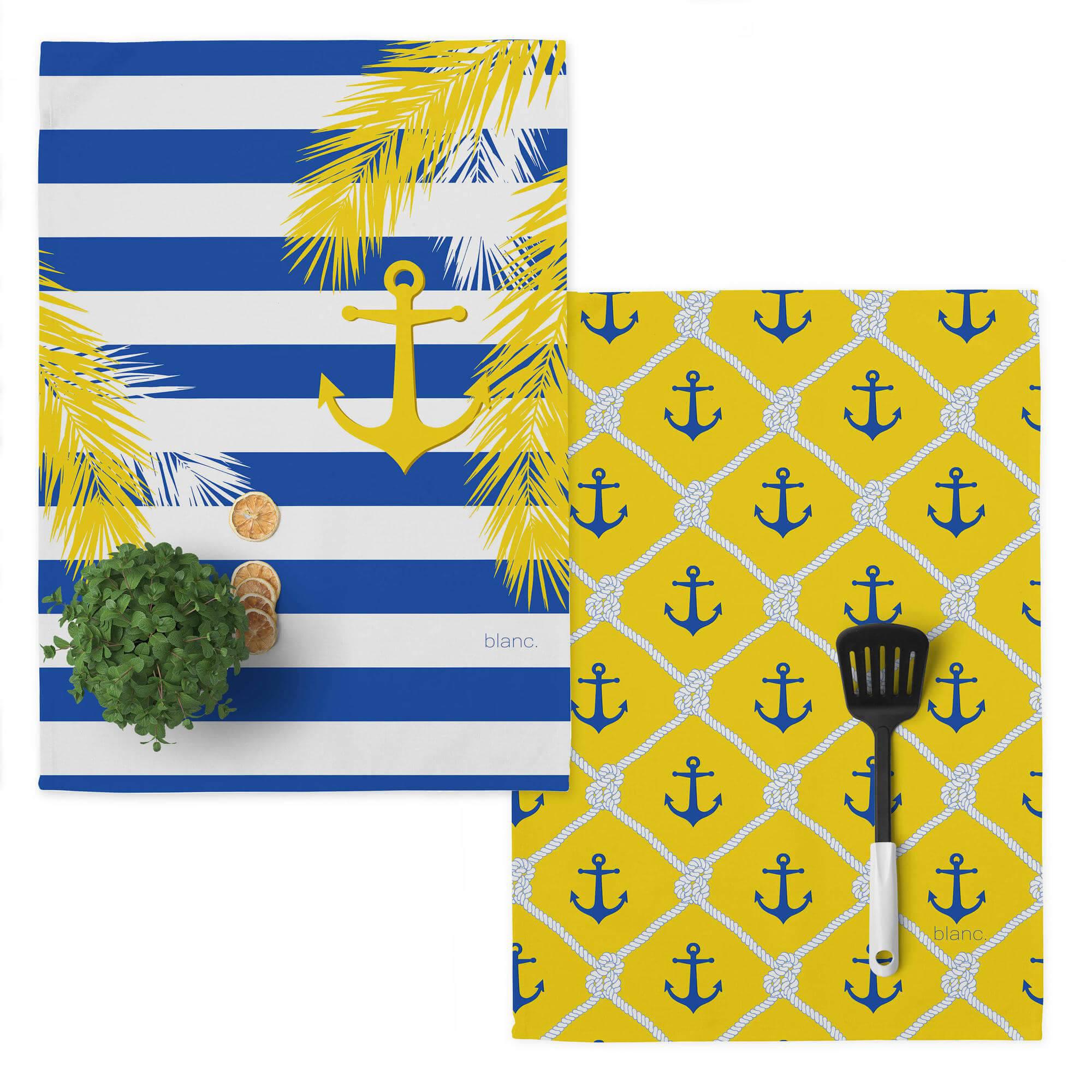 Blanc Set van 2 theedoeken Sail | 