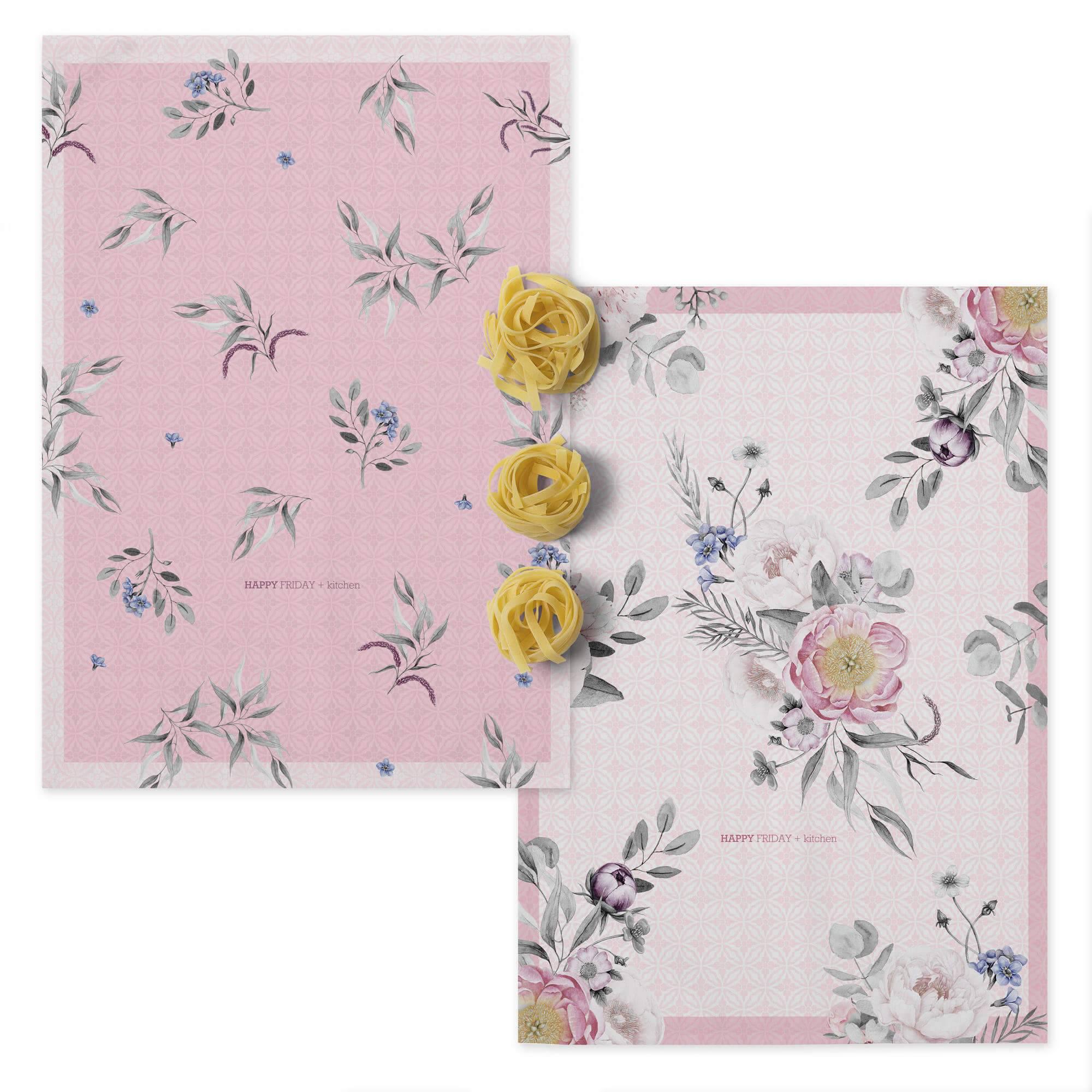 Happy Friday Set van 2 theedoeken Delicate Bouquet | 