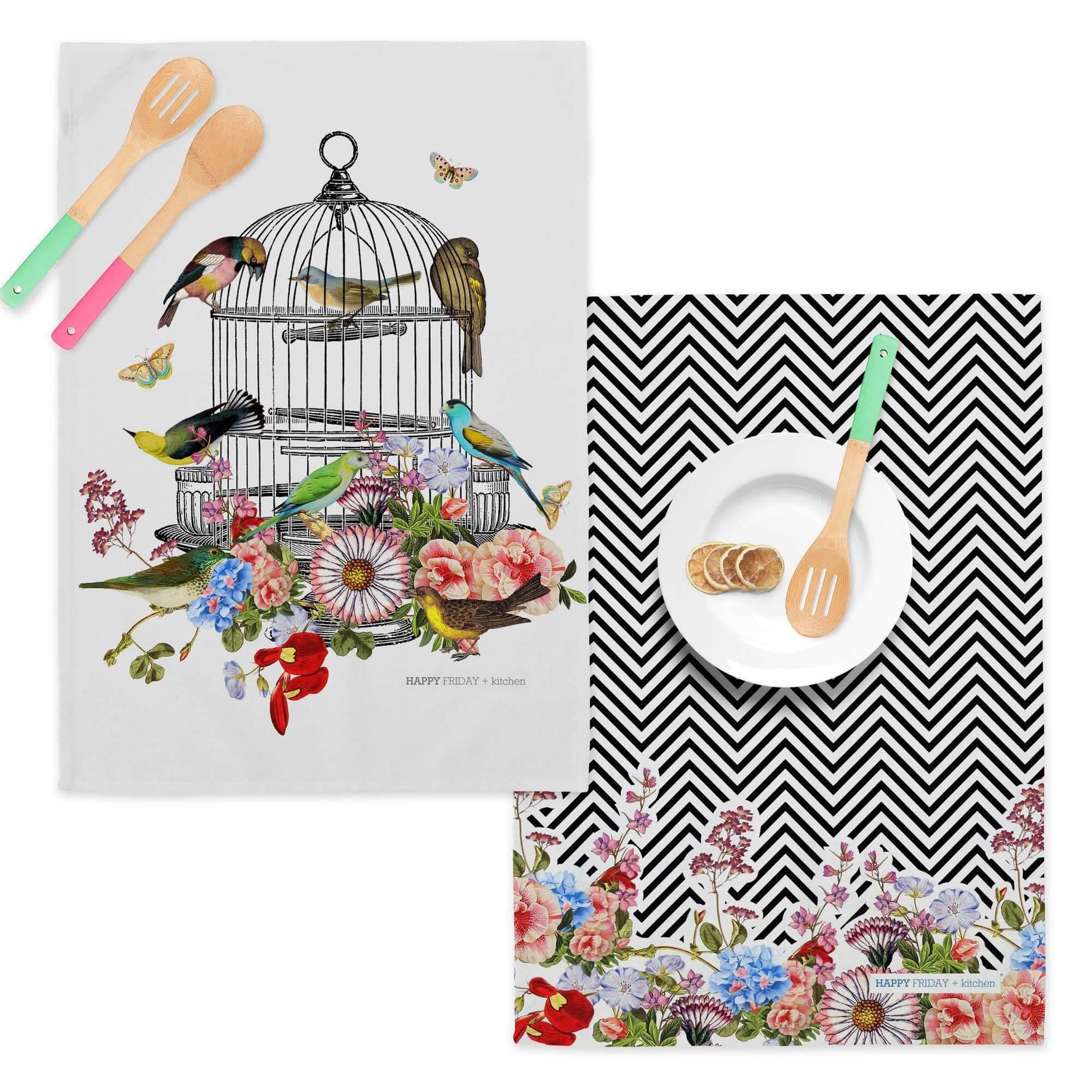 Happy Friday Set van 2 theedoeken Hanging Garden | 